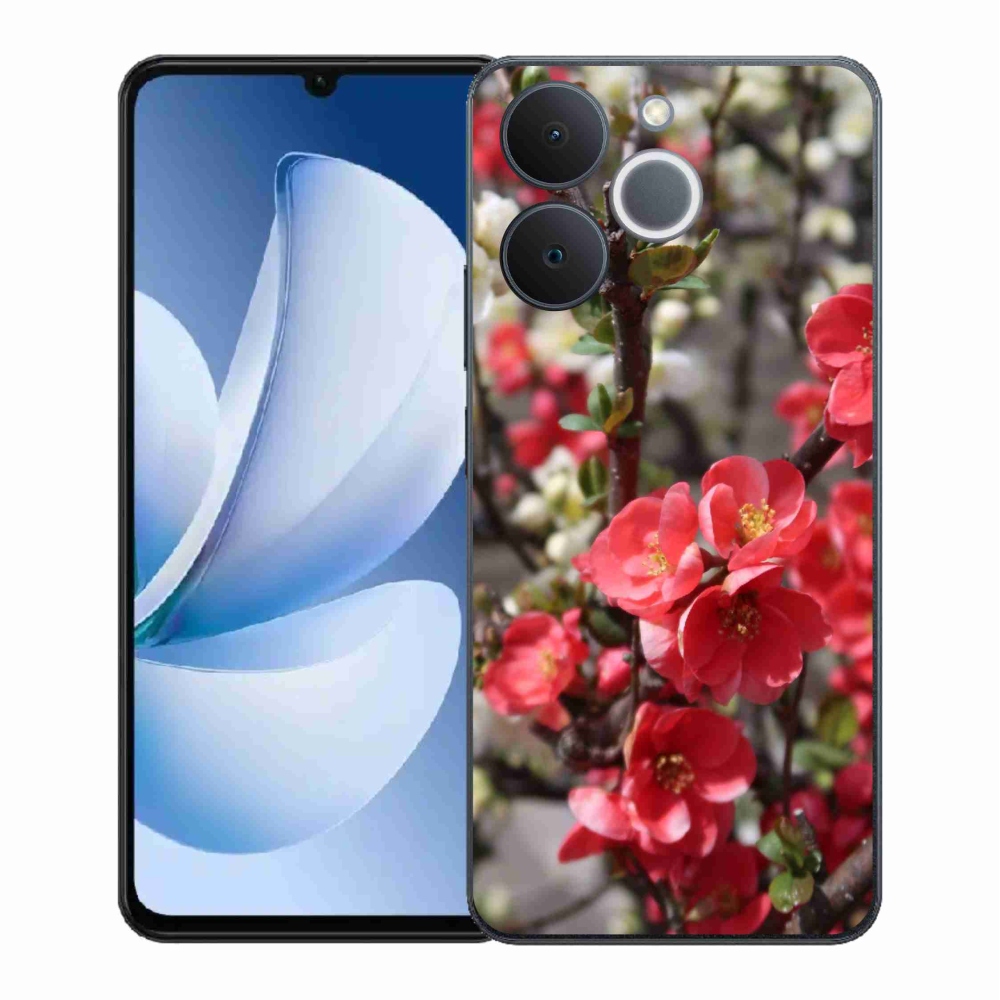 Zselés borító mmCase a Realme Note 70T készülékhez - piros virágok