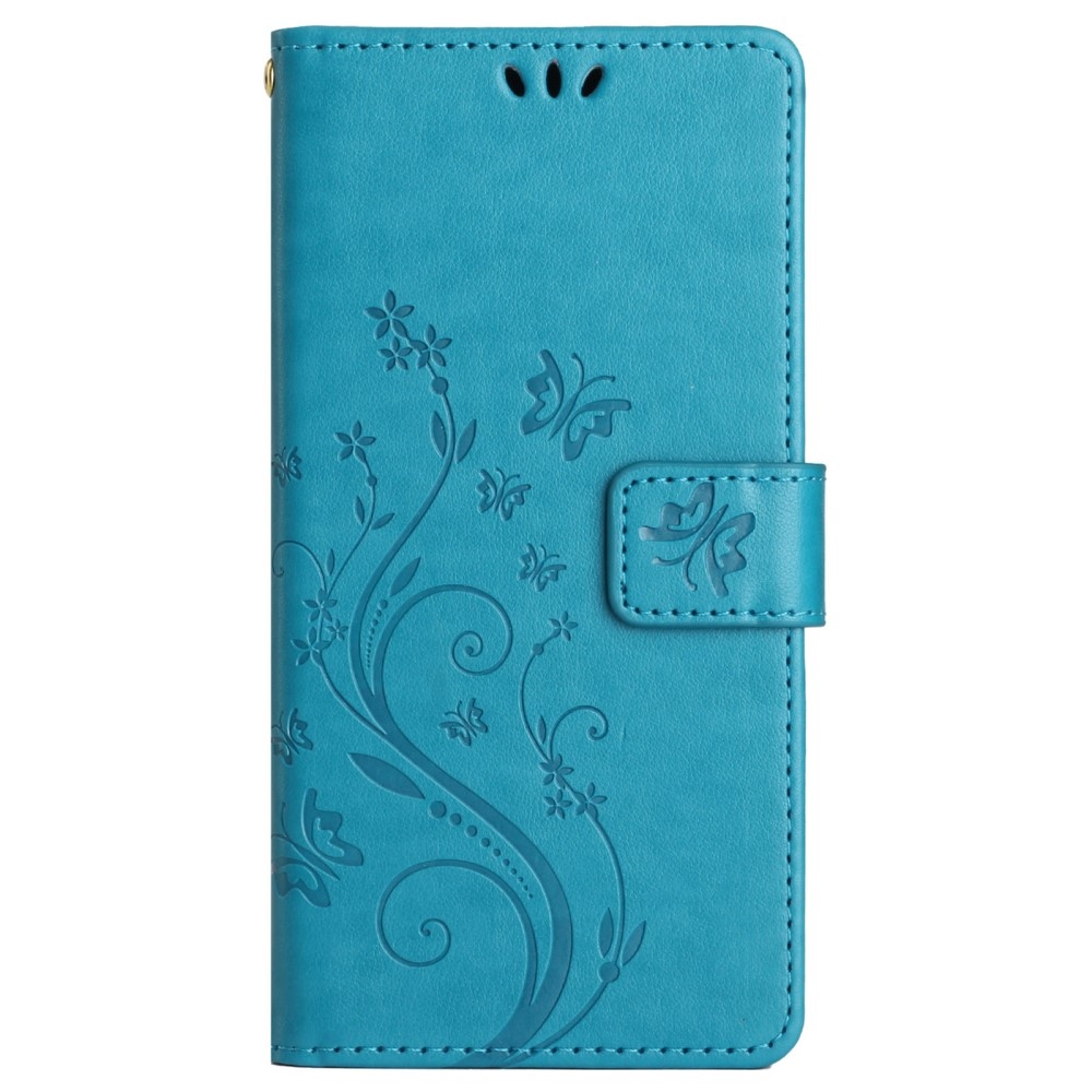 Virágok könyv tok Samsung Galaxy A26 5G - kék