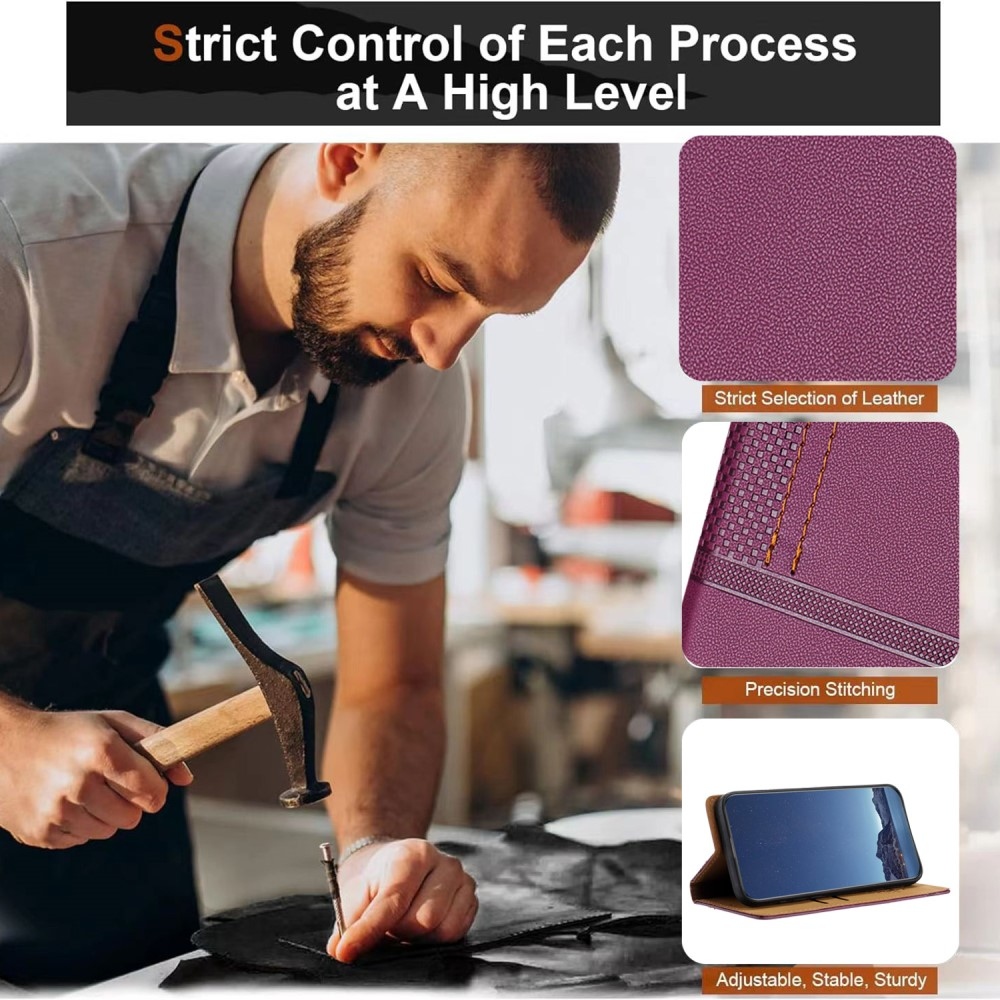 L-alakú könyvtáska Honor 400 Lite-hoz - lila