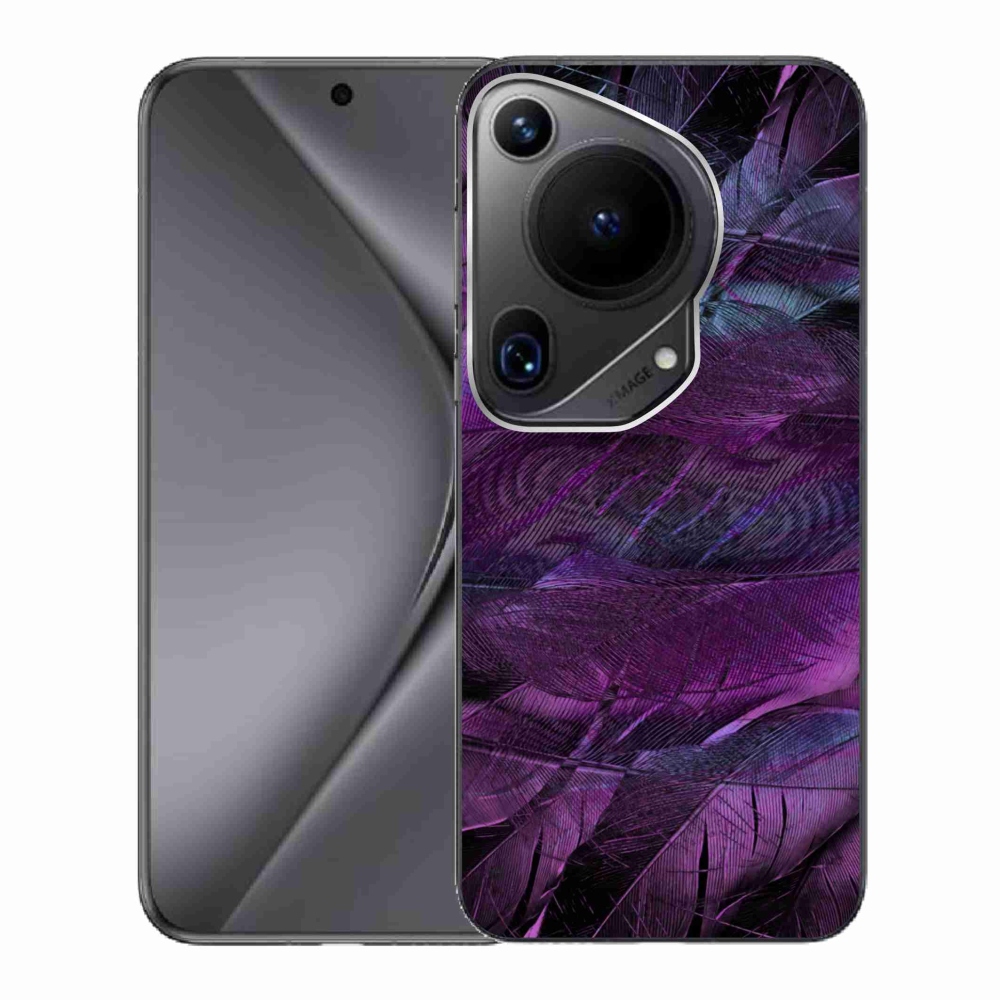 Zselés borítás mmCase a Huawei Pura 70 Ultra készülékhez - lila tollak
