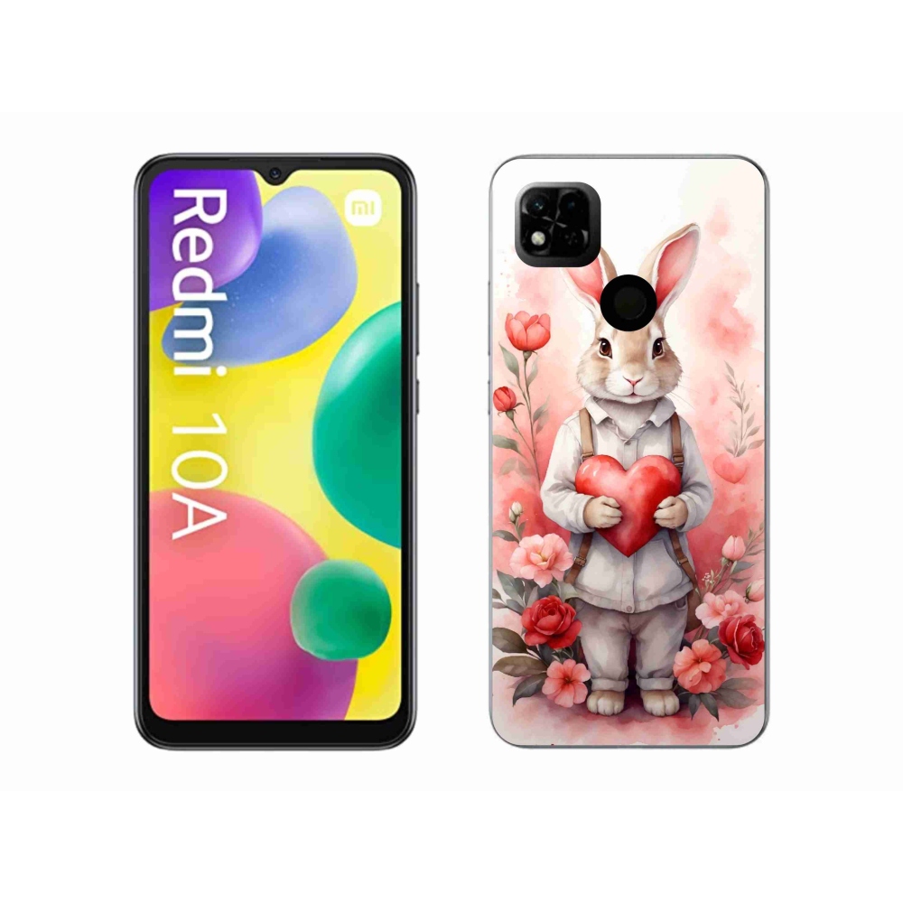 Gél borító mmCase a Xiaomi Redmi 10A számára - nyúl szívvel