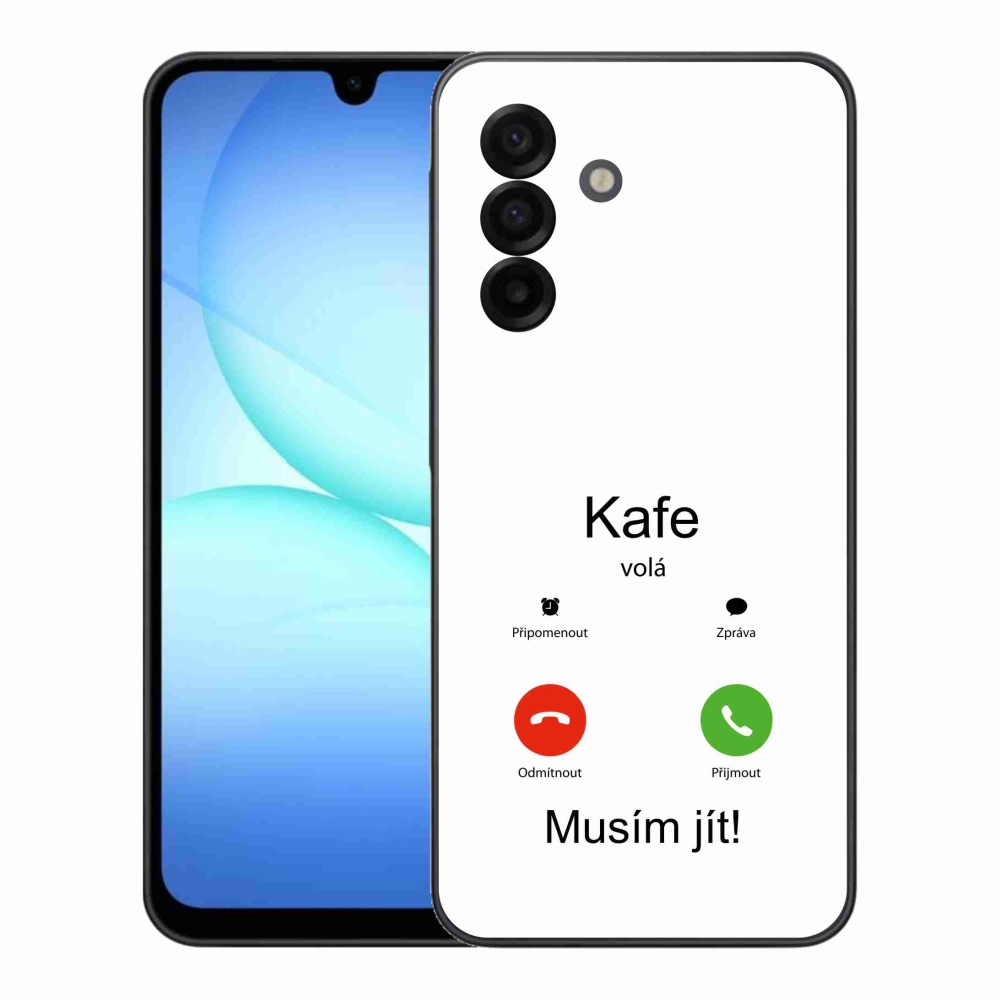 Gél borító mmCase Samsung Galaxy A17 4G/5G - kávé hívó fehér háttérrel