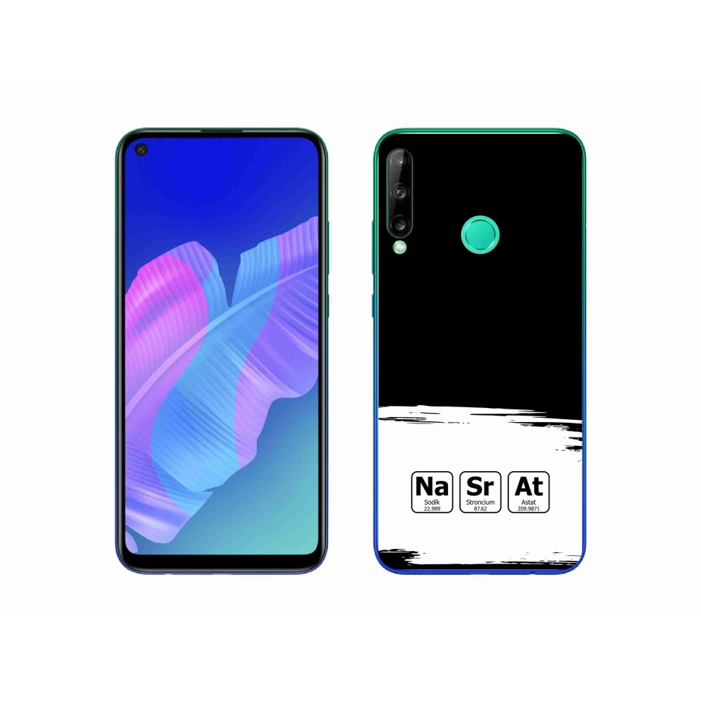 Gél borító mmCase a Huawei P40 Lite E - kémiai elemek fehér és fekete háttérrel