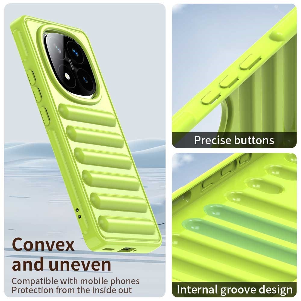 Csíkos tartós borító Xiaomi Redmi Note 14 Pro+ 5G - zöld