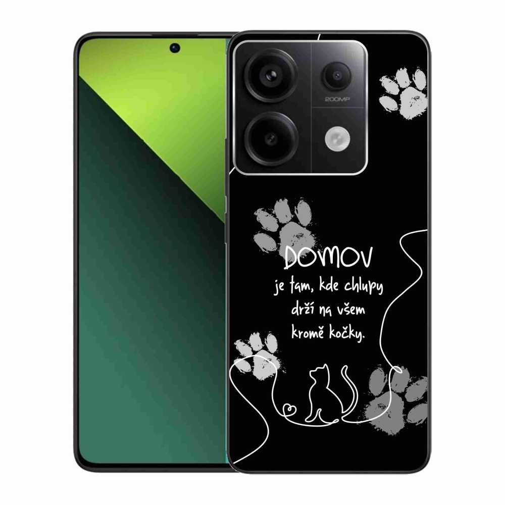 Gél borítás mmCase a Xiaomi Redmi Note 13 Pro 5G/Poco X6 5G számára - macska motívum fekete háttérrel