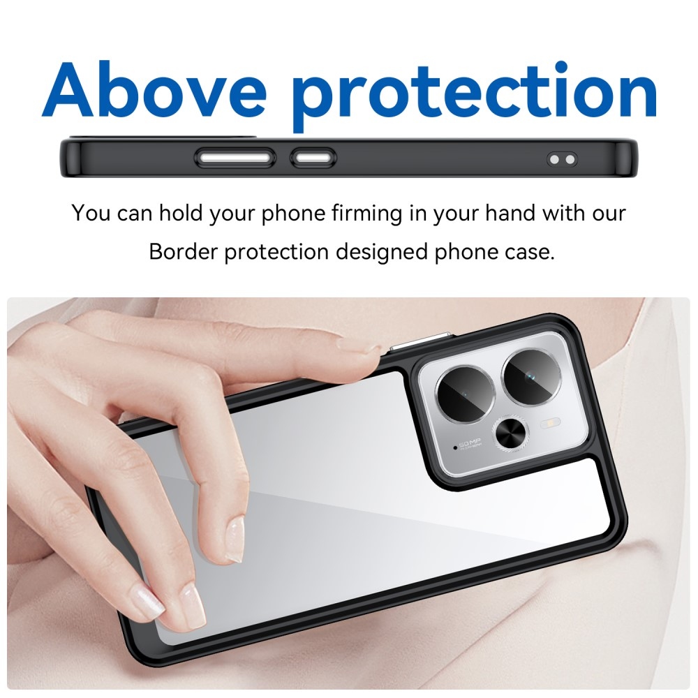 Gél tok rögzített hátlappal a Realme 14 5G/14T 5G készülékhez - fekete