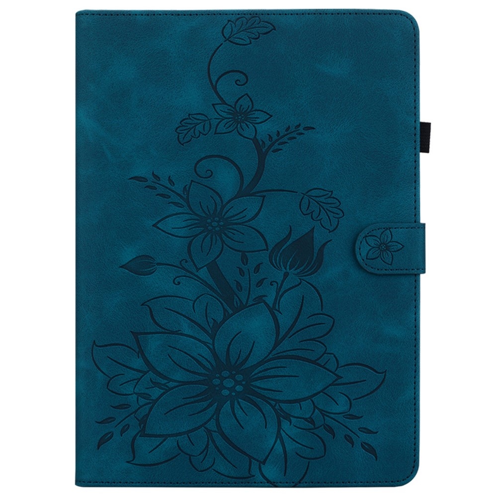 Virágok záró tok Lenovo Tab K11 Plus-hoz - kék