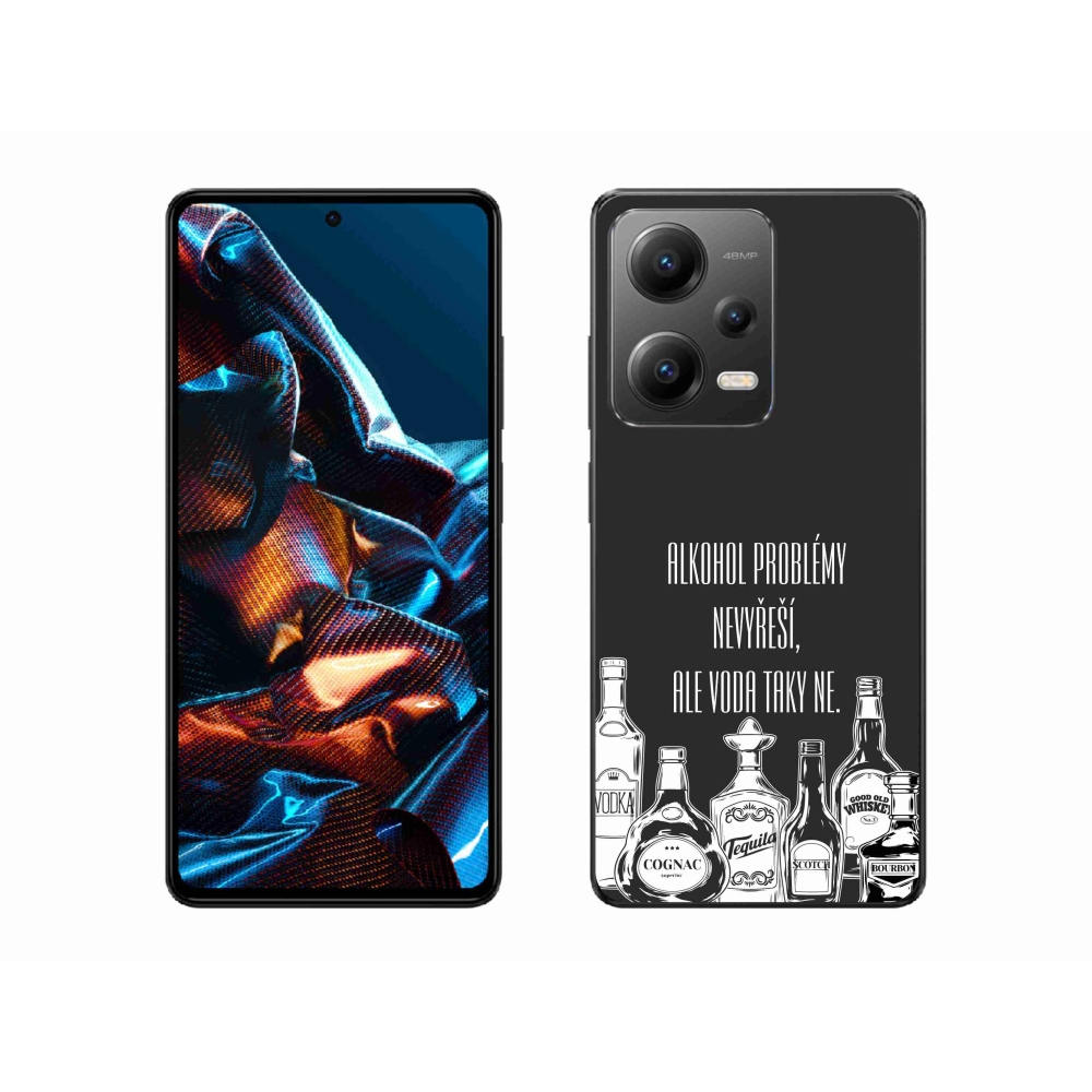 Gél borító mmCase a Xiaomi Redmi Note 12 Pro 5G-hez - vicces szöveg fekete háttérrel