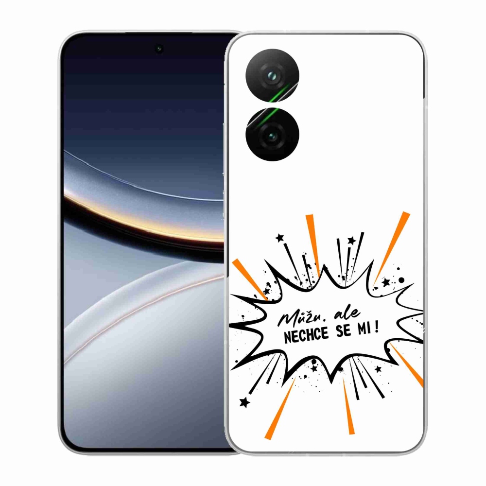 Gél borító mmCase a Xiaomi Poco F7 5G számára - vicces szöveg 11 fehér háttér