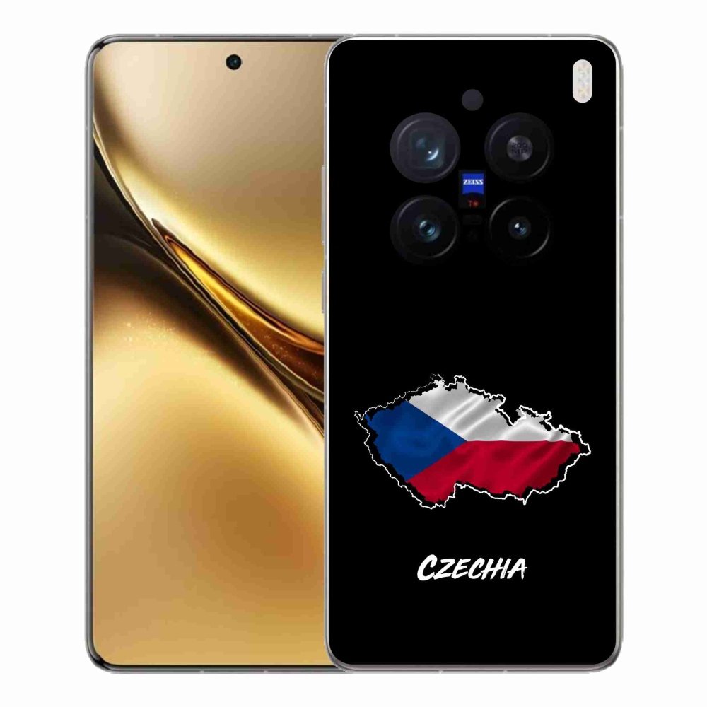 Zselés borítás mmCase a Vivo X200 Pro 5G készülékhez - Csehország fekete háttér