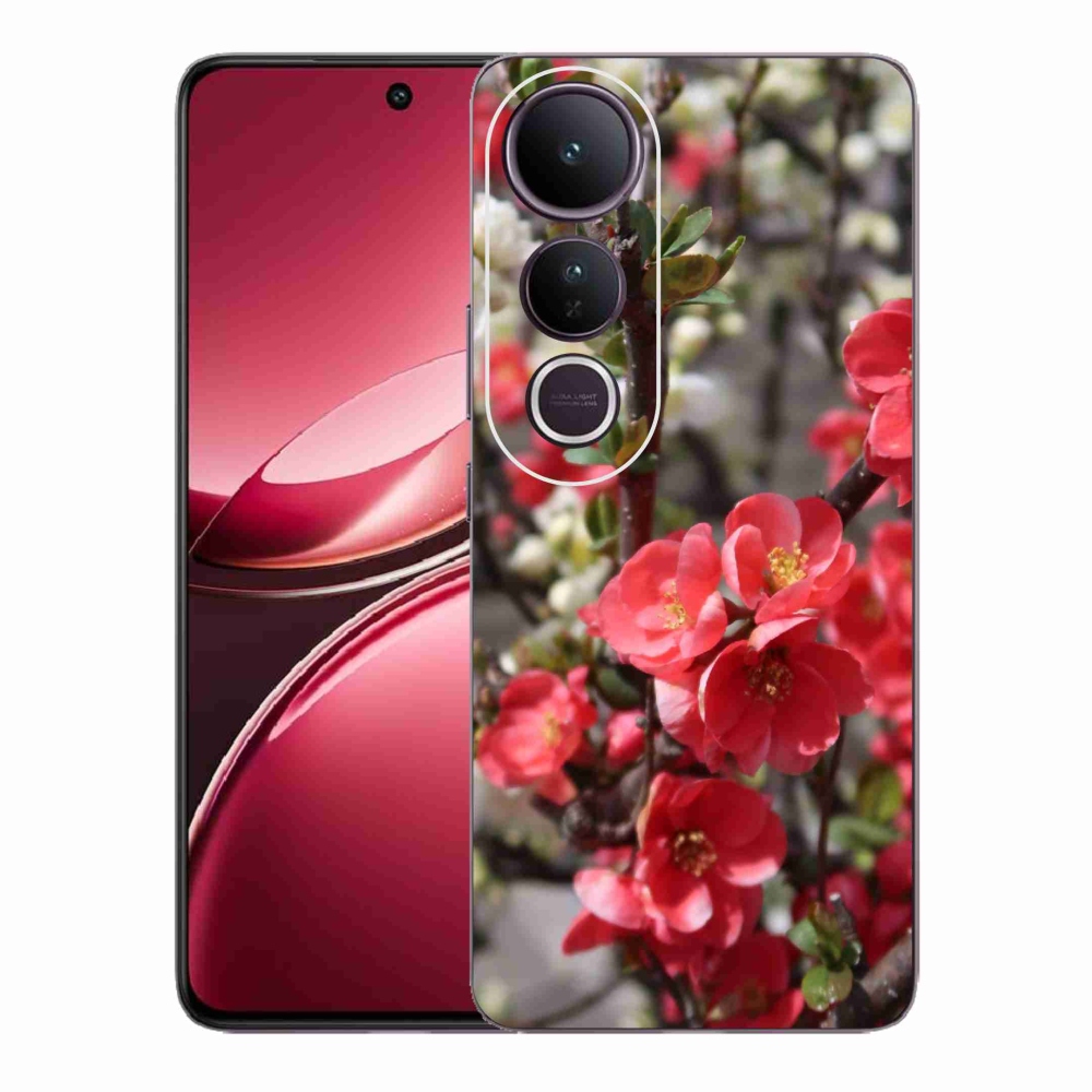 Gél borítás mmCase a Vivo V50 Lite 4G/5G készülékhez - piros virágok
