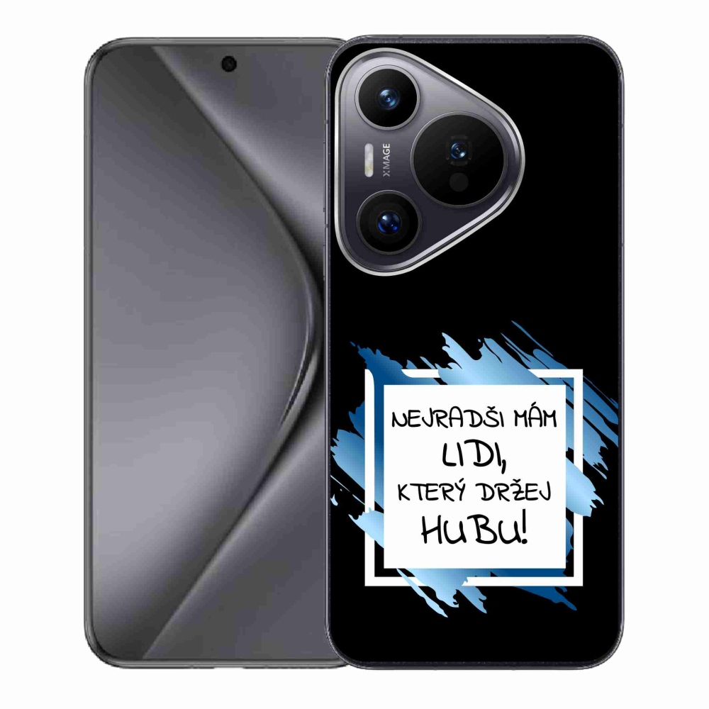 Gél borító mmCase a Huawei Pura 70 készülékhez - vicces szöveg 7 fehér és fekete háttérrel