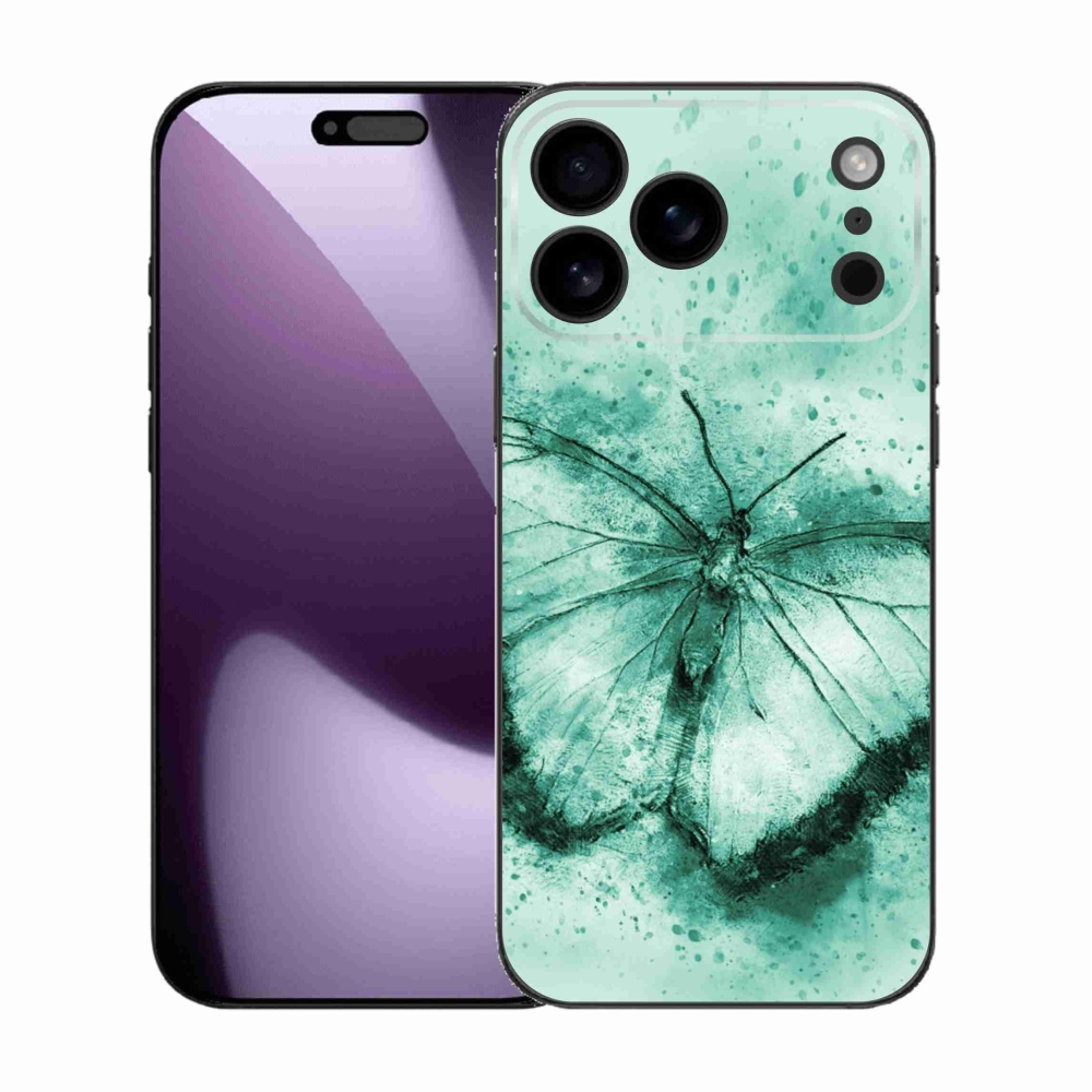 Zselés borítás mmCase iPhone 17 Pro Max készülékhez - zöld pillangó