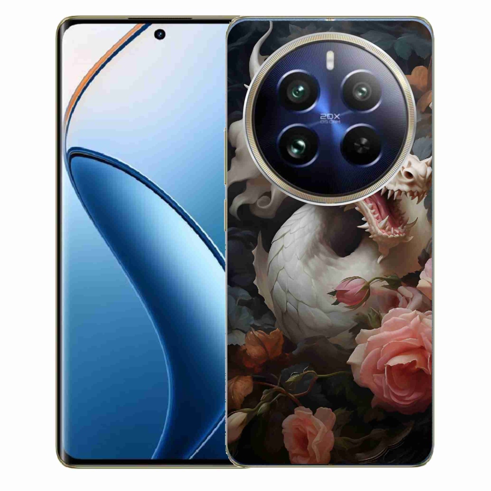 Gél borítás mmCase a Realme 12 Pro 5G/12 Pro+ 5G modellhez - fehér sárkány