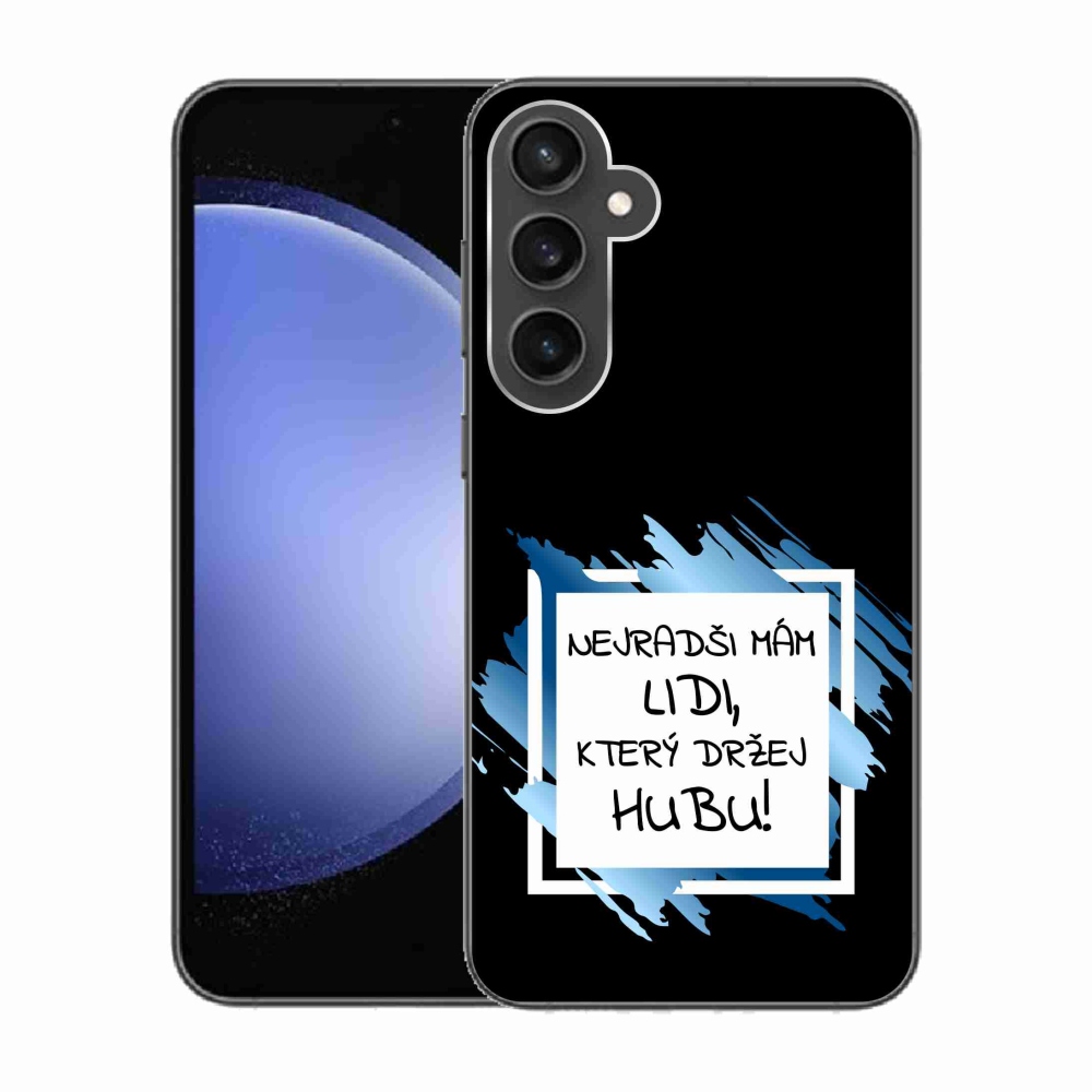 Gél borító mmCase Samsung Galaxy S23 FE - vicces szöveg 7 fehér és fekete háttérrel