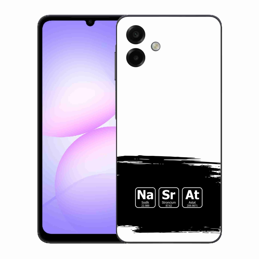 Gél borító mmCase Samsung Galaxy A07 4G - kémiai elemek fekete és fehér háttérrel