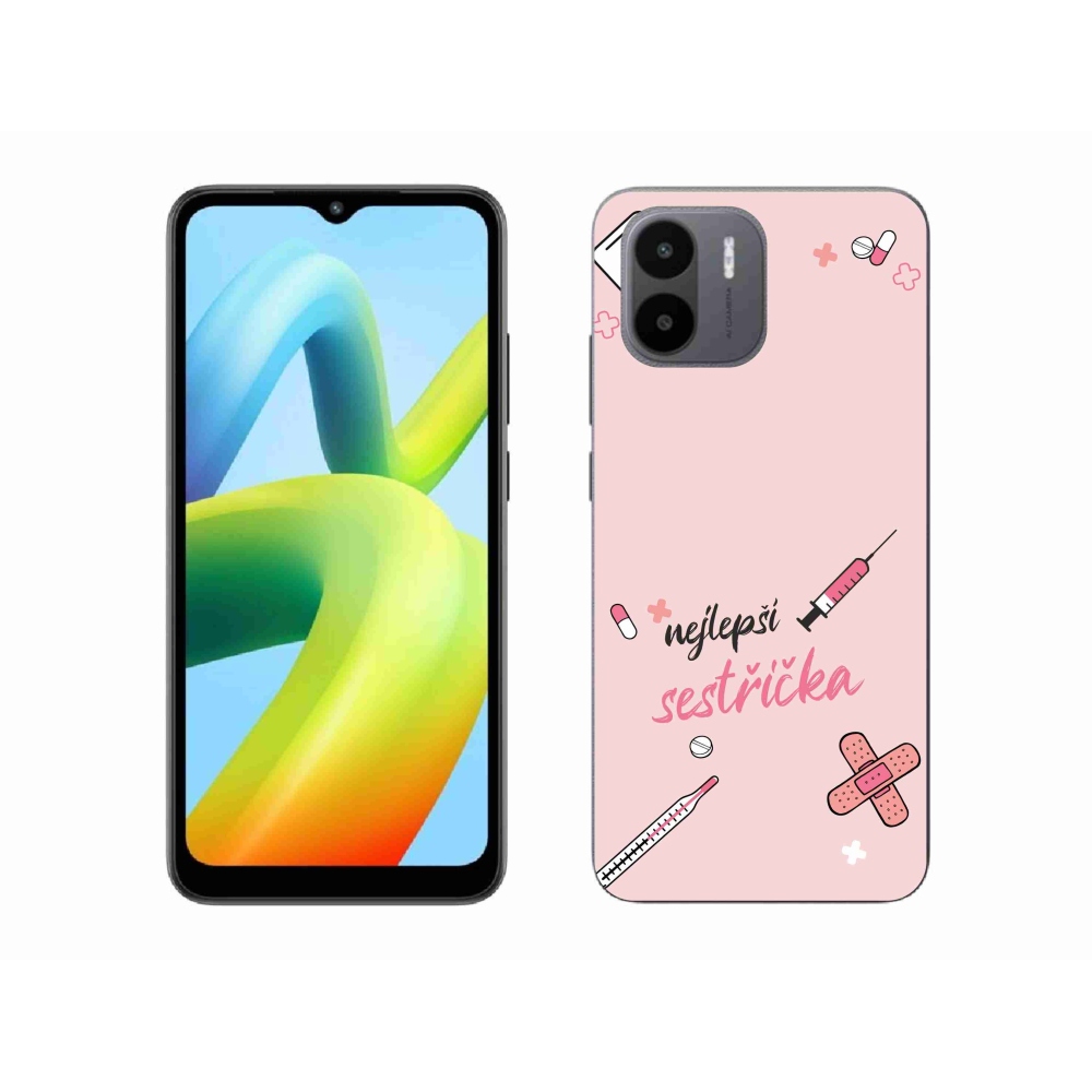 Gél borító mmCase a Xiaomi Redmi A1-en - a legjobb kishúg rózsaszín háttérrel