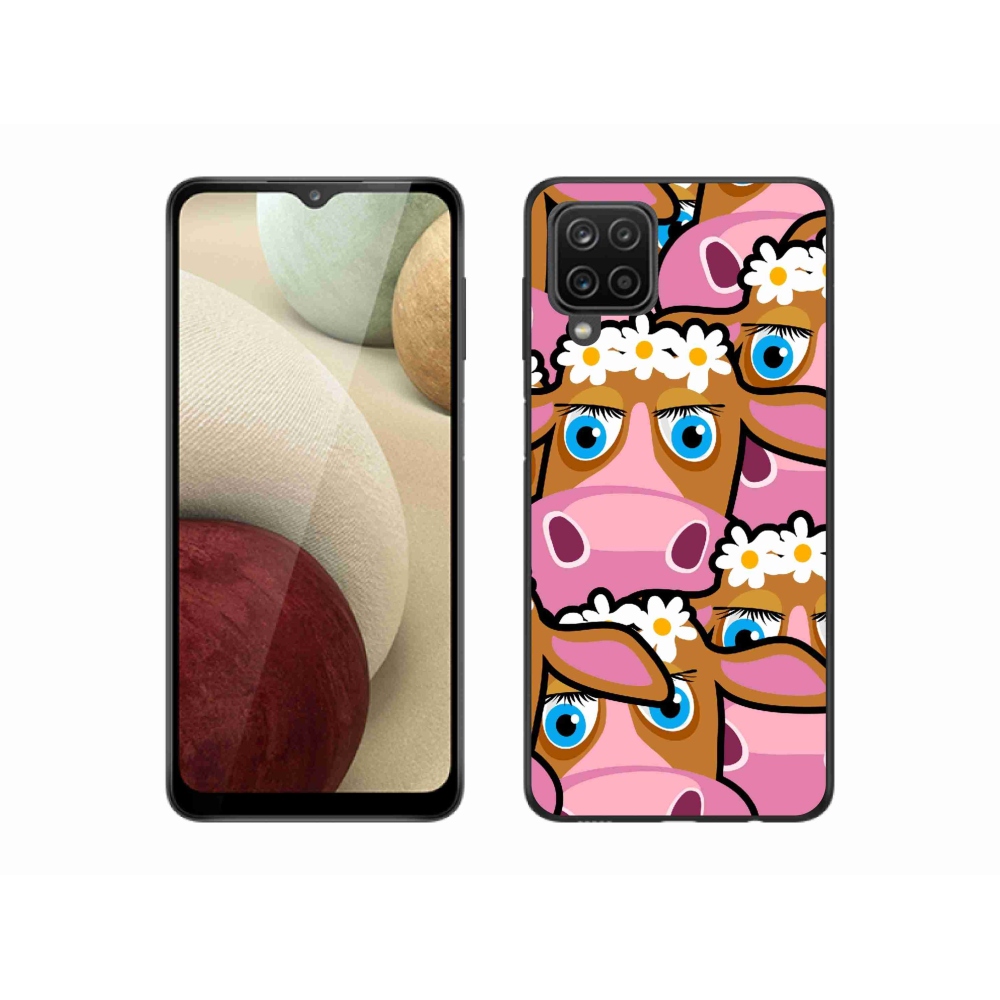 Gél borítás mmCase Samsung Galaxy A12 készülékhez - rajzfilmtehenek