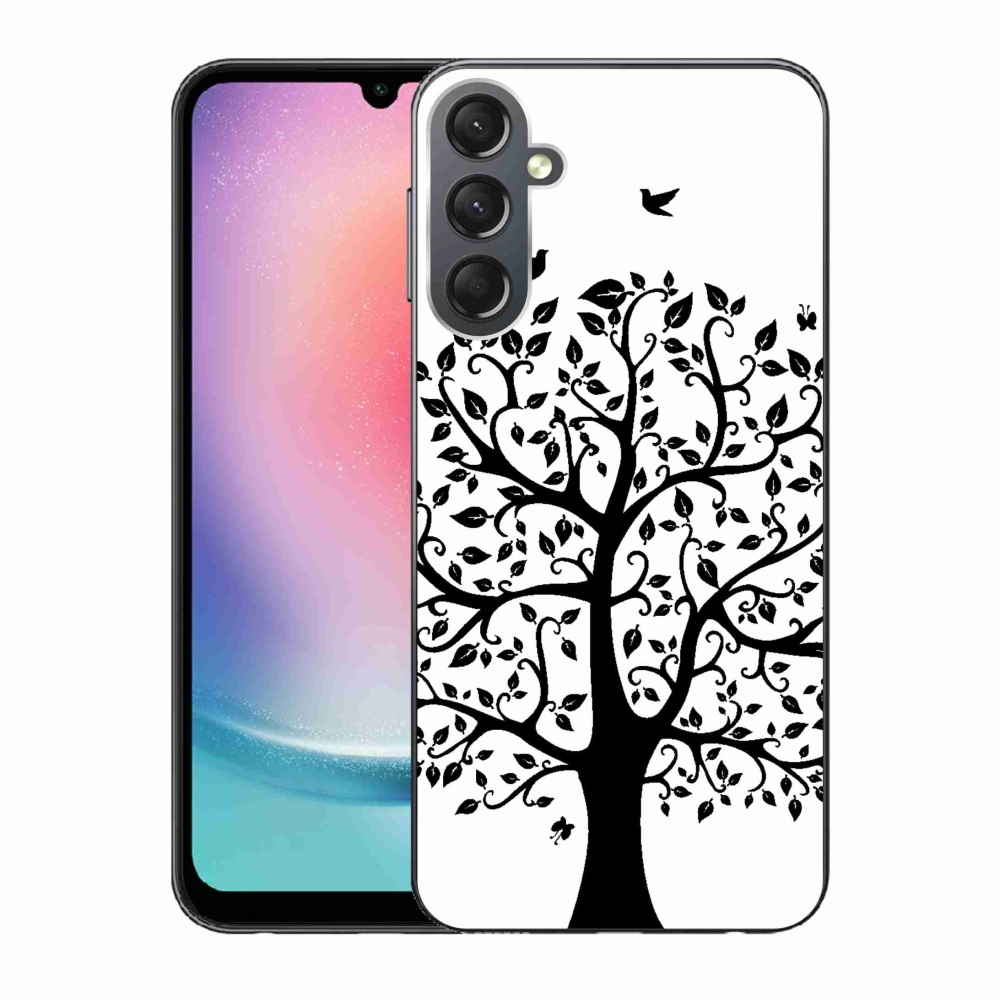 Zselés borítás mmCase Samsung Galaxy A24 készülékhez - fekete-fehér fa