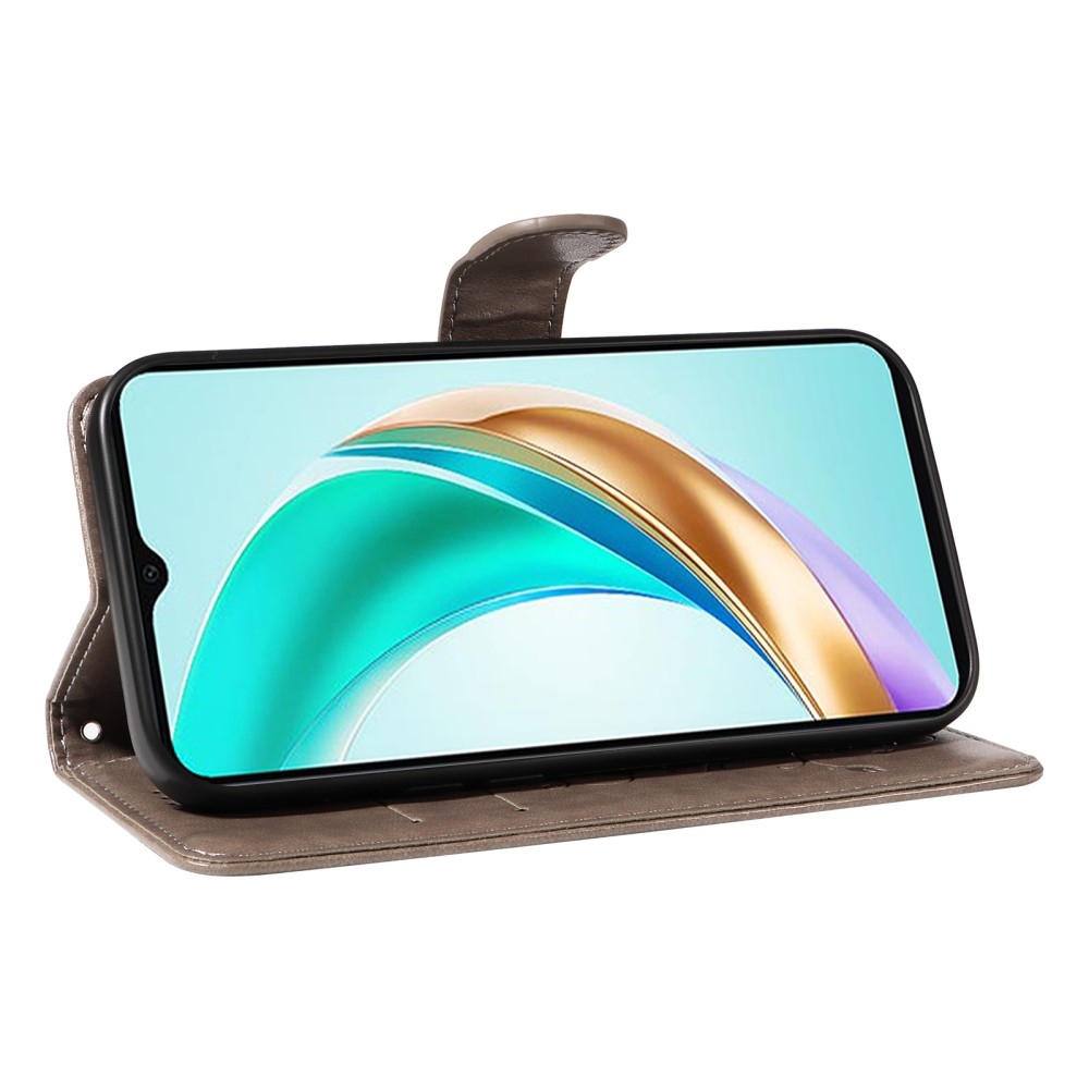 Virágos könyvtáska a Honor X6b készülékhez - szürke