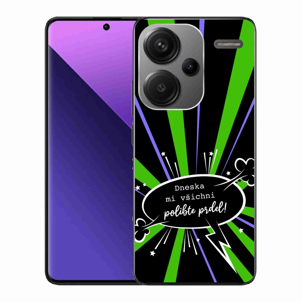 Gél borító mmCase a Xiaomi Redmi Note 13 Pro+ 5G számára - vicces szöveg 15 fekete háttérrel