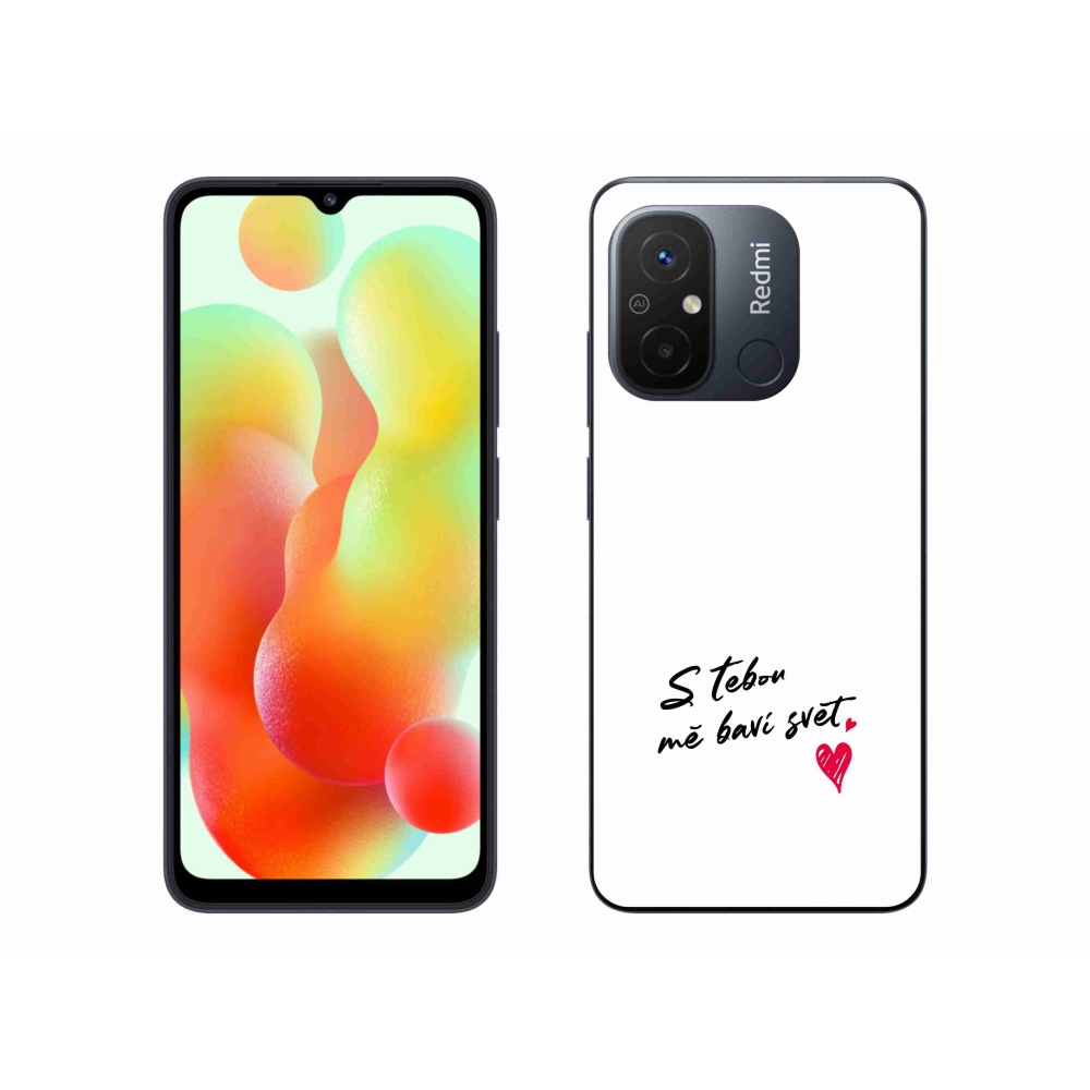 Gél borító mmCase a Xiaomi Redmi 12C-hez - szerelem szöveg 1 fehér háttér