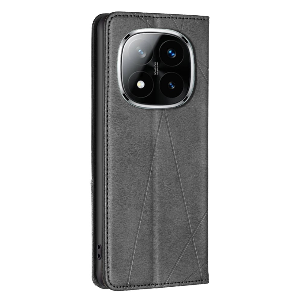 Háromszög alakú könyv tok Xiaomi Redmi Note 14 Pro-hoz - fekete