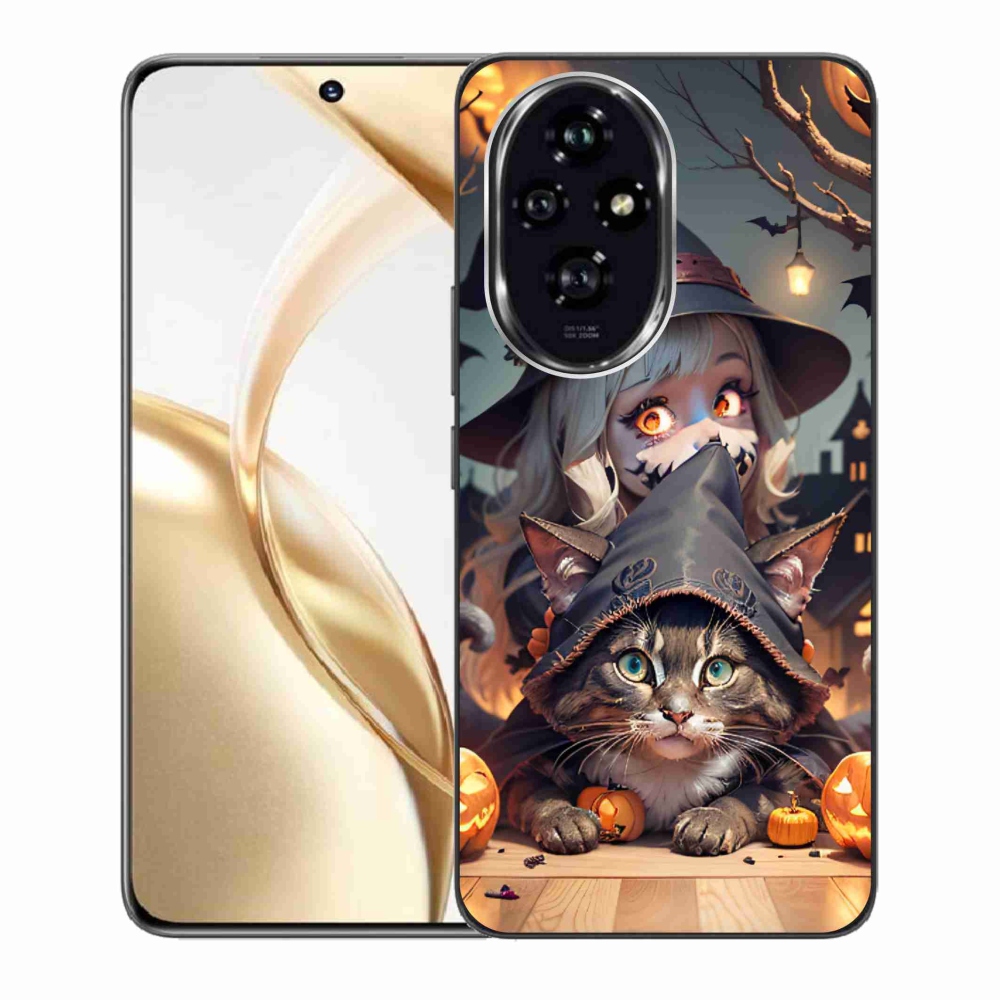 Zselés borítás mmCase a Honor 200 5G - boszorkány macskával