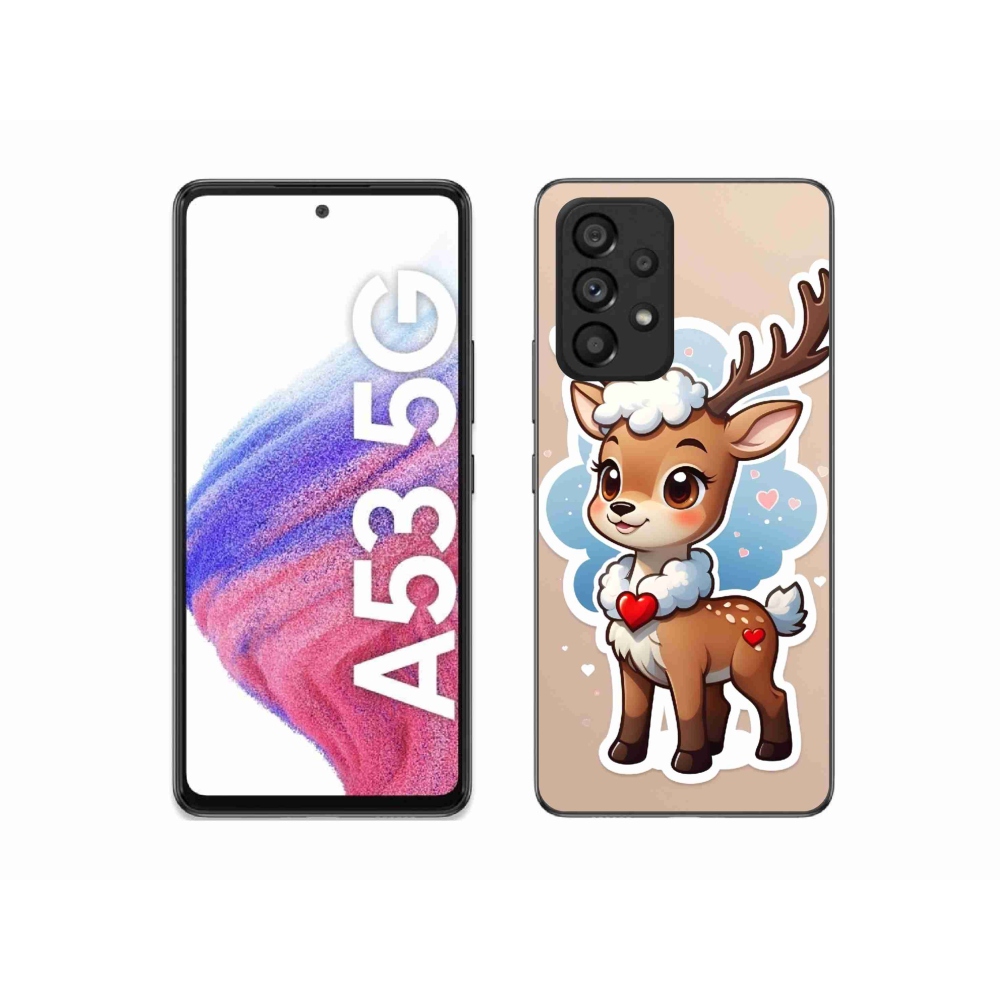Zselés borítás mmCase Samsung Galaxy A53 5G - rajzfilm rénszarvashoz