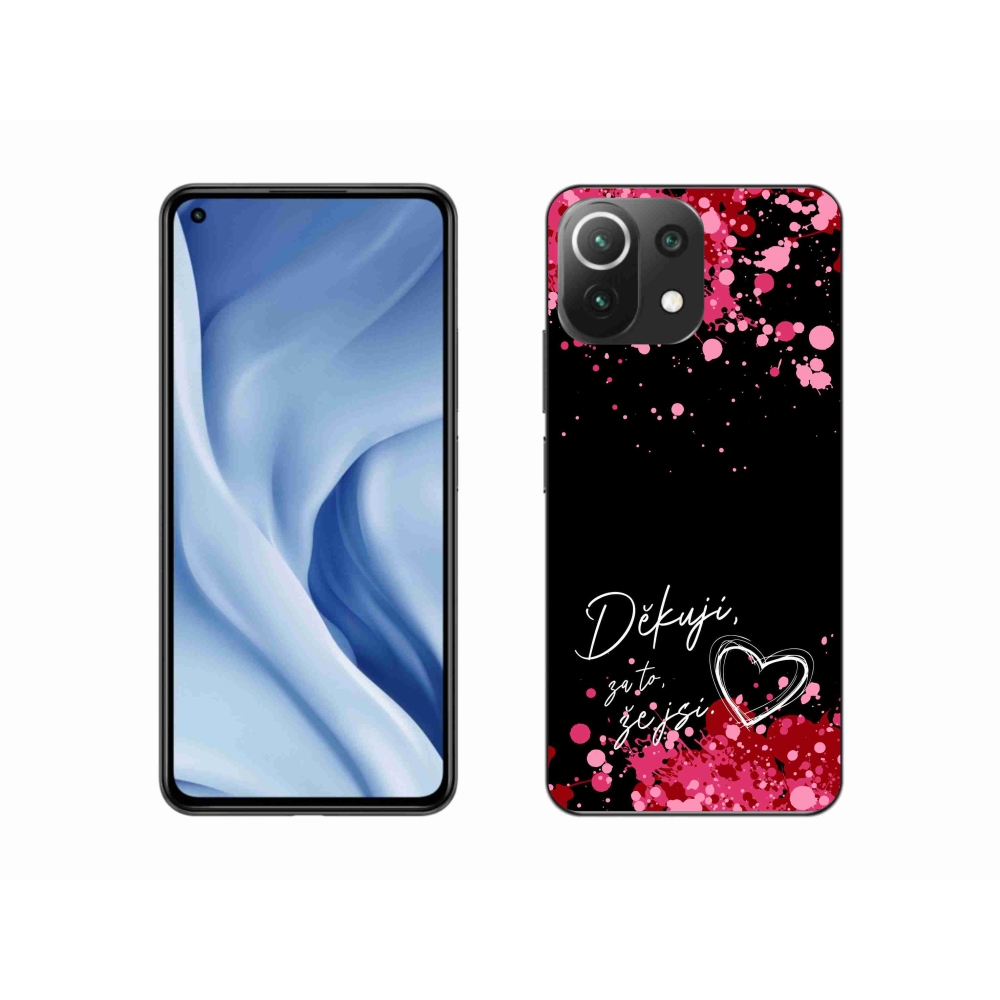 Gél borító mmCase a Xiaomi 11 Lite 5G NE - szerelem szöveg 2 fekete háttérrel