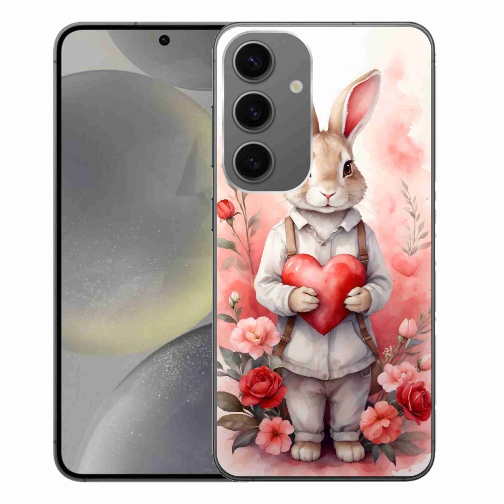 Zselés borítás mmCase Samsung Galaxy S24+ - nyúl szívvel