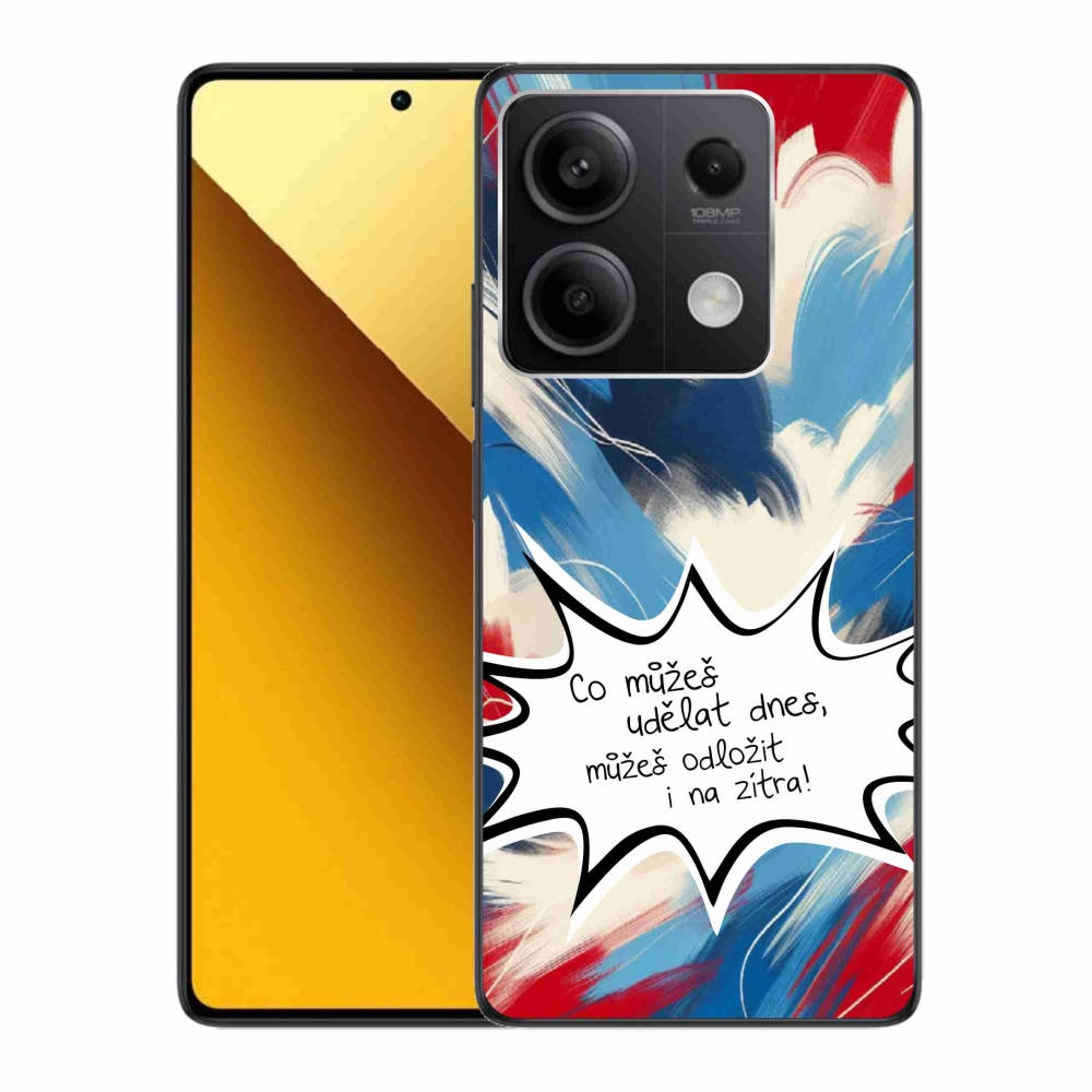 Gél borító mmCase a Xiaomi Redmi Note 13 5G-hez - vicces szöveg 9 fehér háttérrel