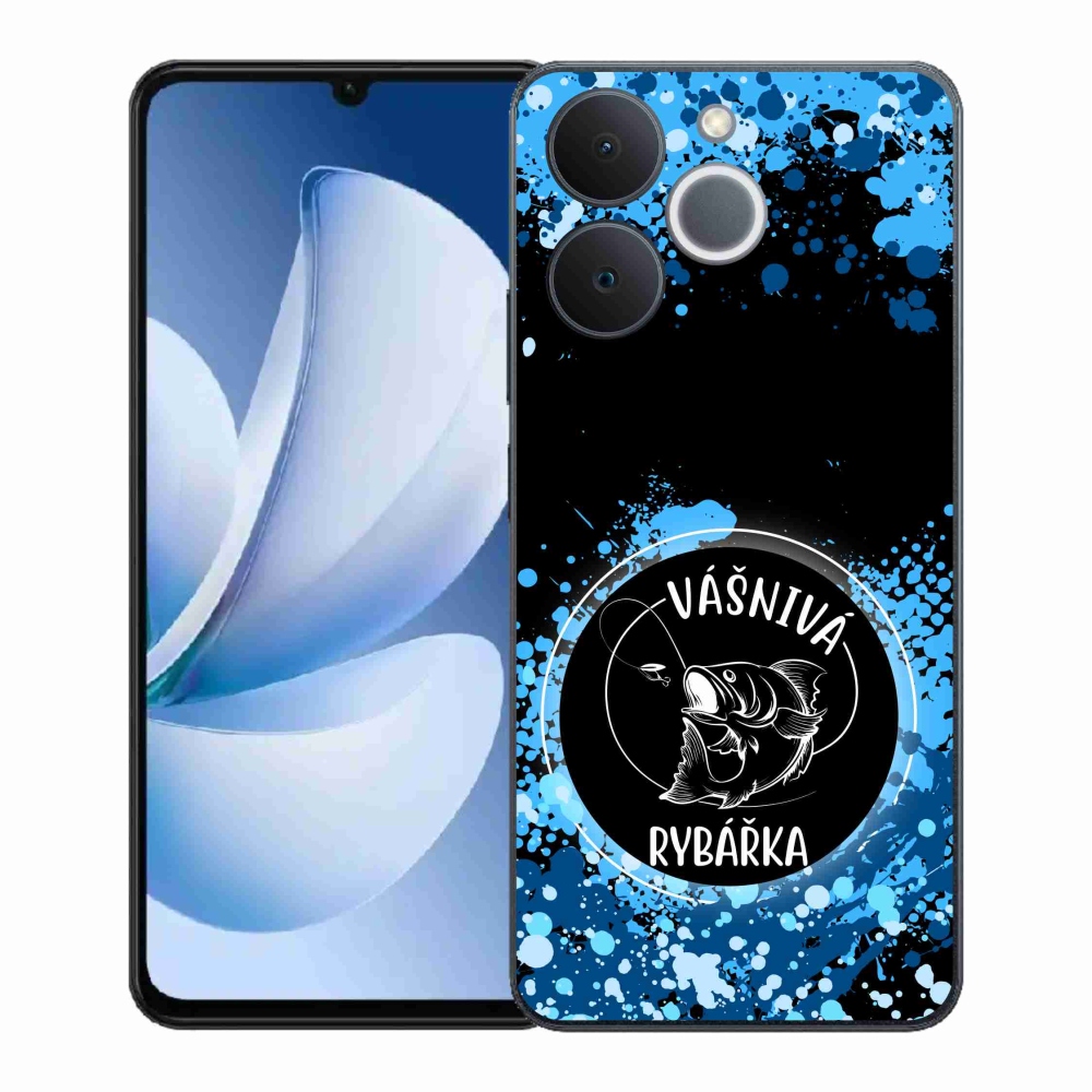 Gél borító mmCase a Realme Note 70T-hez - szenvedélyes halásznő fekete háttérrel