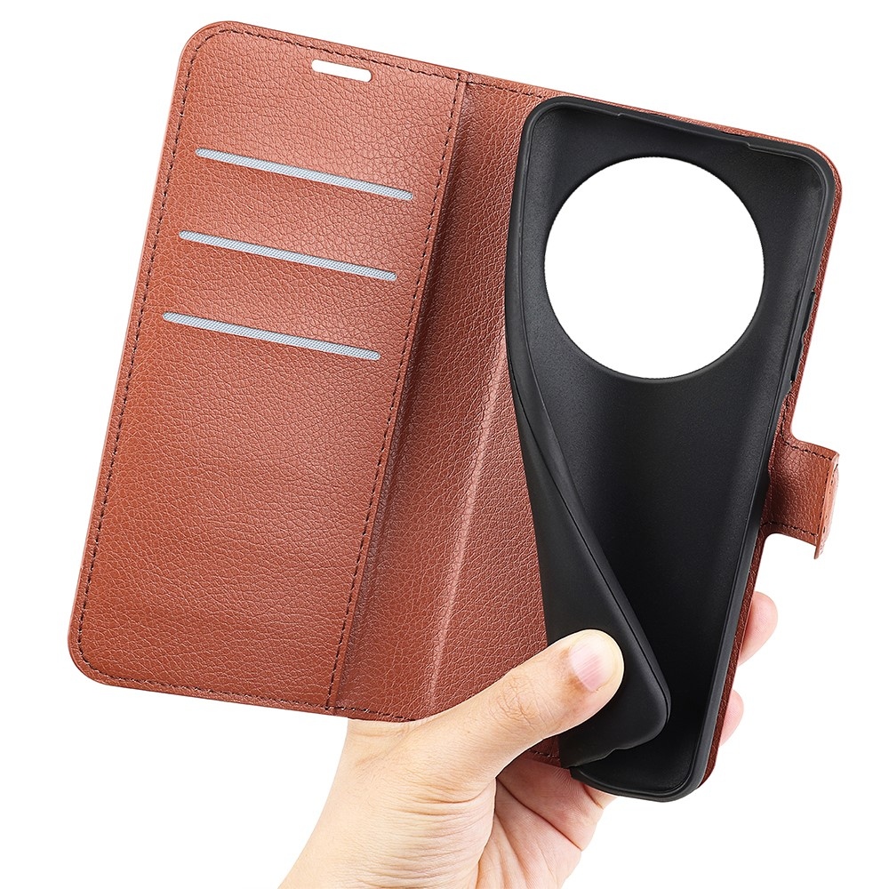 Litchi könyv tok Xiaomi Redmi A3-hoz - barna