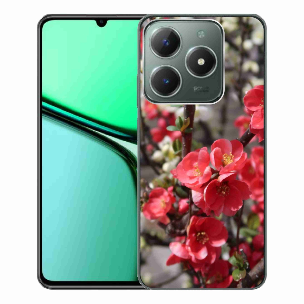 Zselés borító mmCase a Realme C61 készülékhez - piros virágok