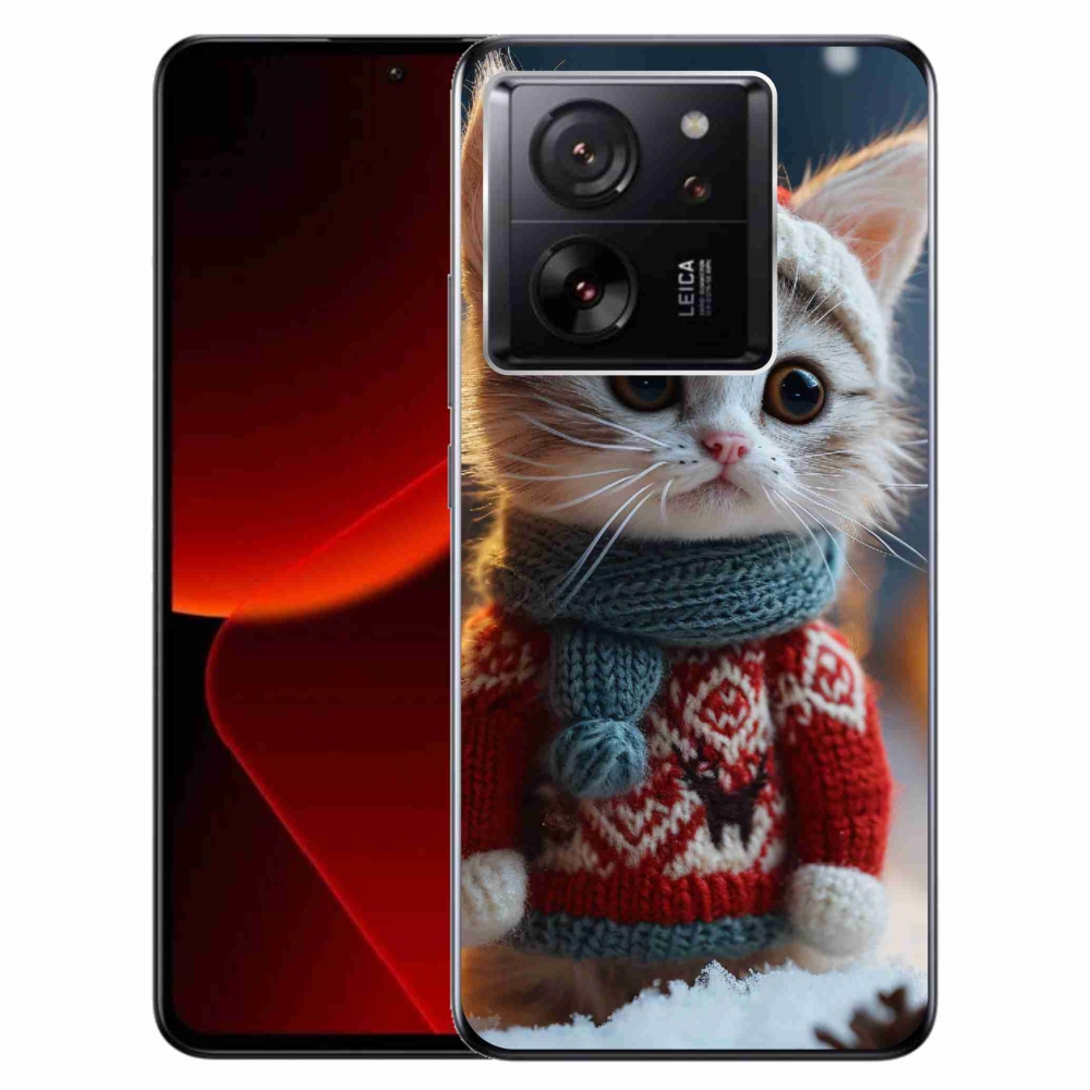 Gél borítás mmCase a Xiaomi 13T/13T Pro számára - cica pulóverben