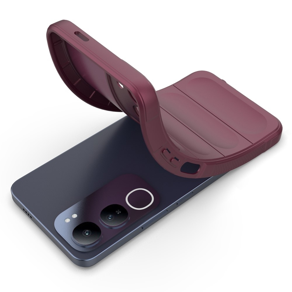 Rugg tartós gél tok a Vivo Y19s készülékhez - bordó színű