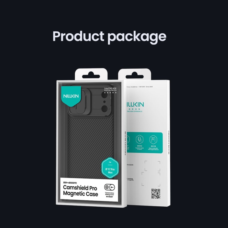 Nillkin CamShield PRO mágneses hátlap Apple iPhone 17 Pro Max készülékhez Fekete