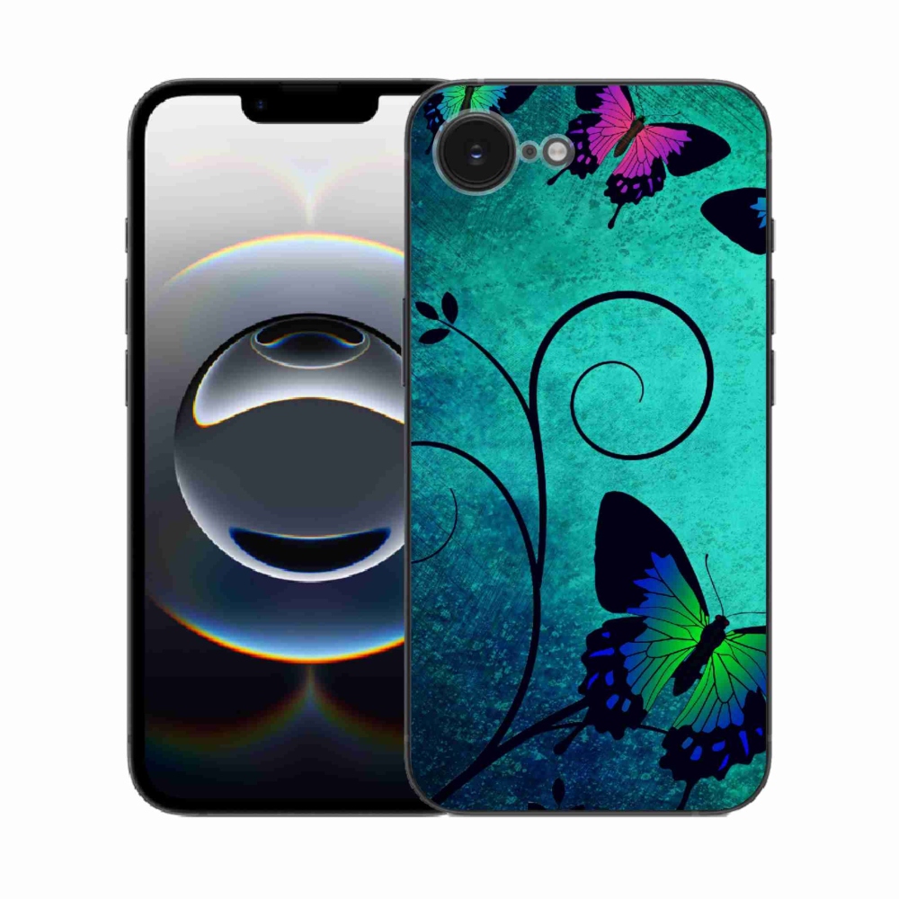 Gél borítás mmCase iPhone 16e készülékhez - színes pillangók