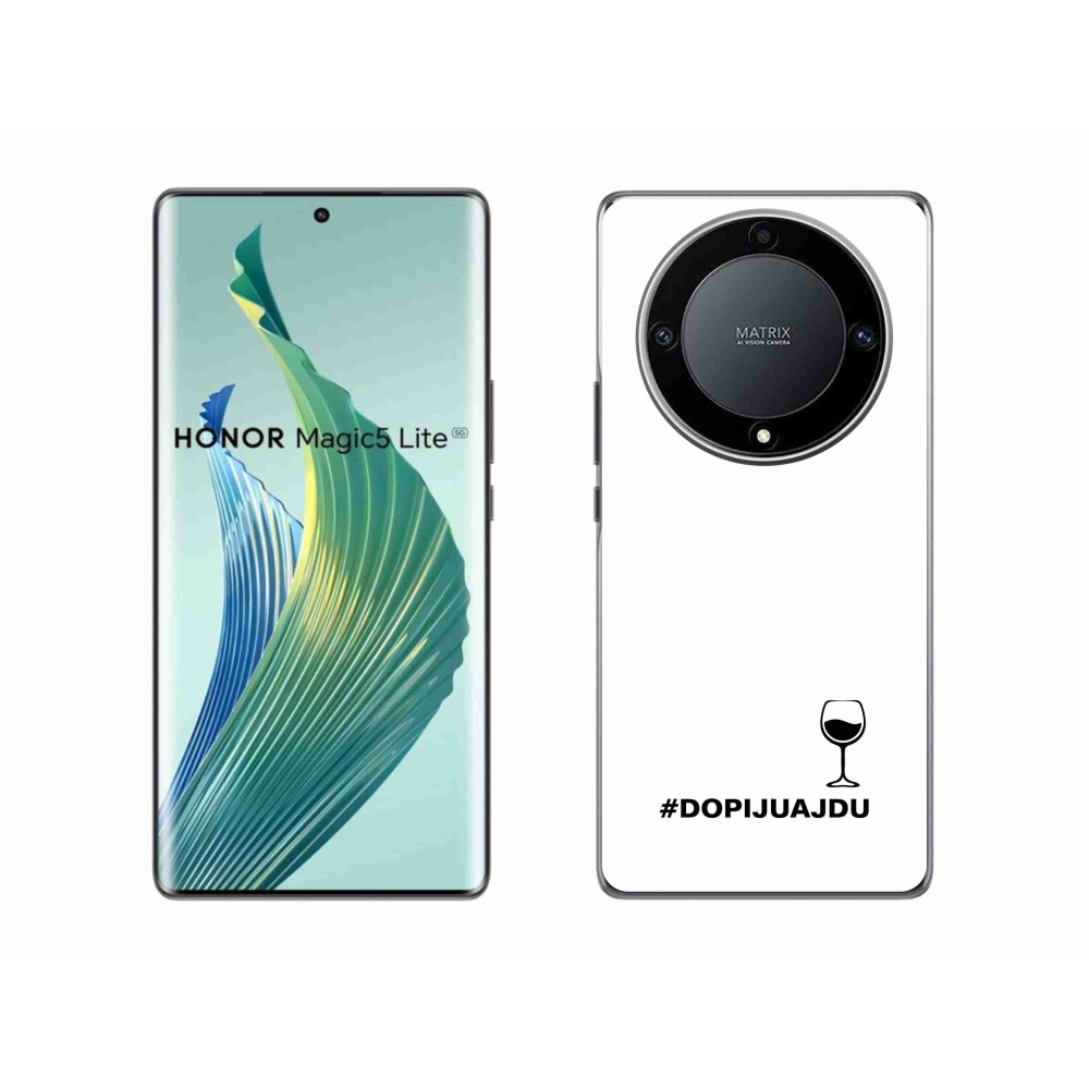 Gél borítás mmCase a Honor Magic 5 Lite 5G készülékhez - bor motívum fehér háttérrel