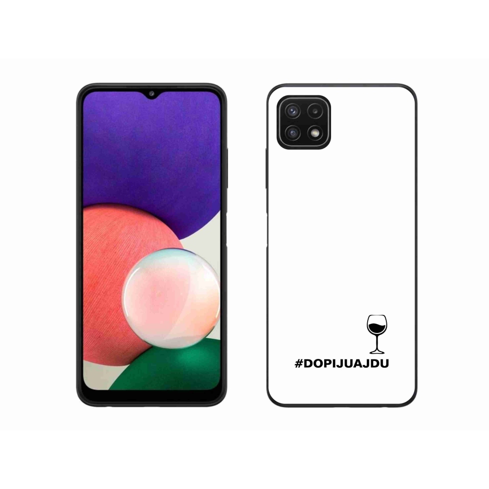 Gél borítás mmCase Samsung Galaxy A22 5G - bor motívum fehér háttérrel