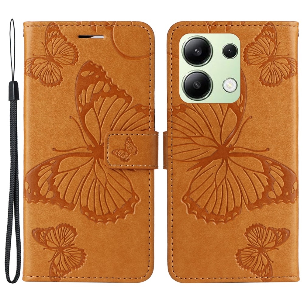 Nagy pillangó könyv tok Xiaomi Redmi Note 13-hoz - sárga