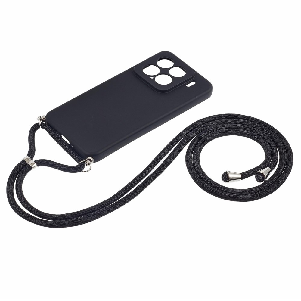 Bélelt zselés tok zsinórral Xiaomi 15-hez - fekete