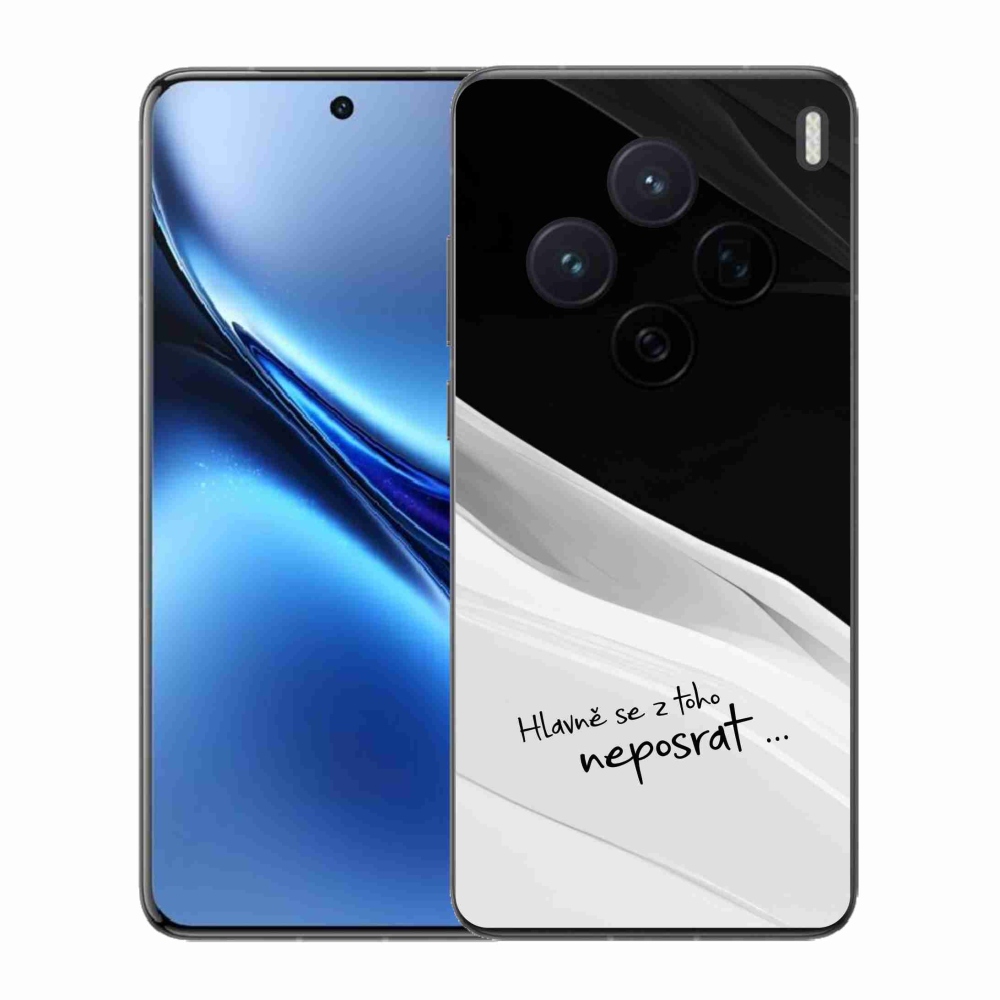 Gél borító mmCase a Vivo X200 5G készülékhez - vicces szöveg 13 fehér és fekete háttérrel