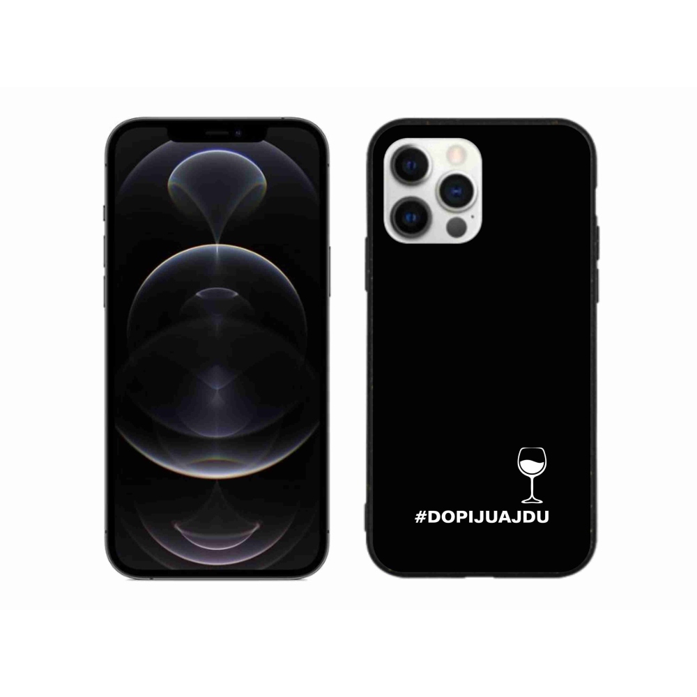 Gél borítás mmCase iPhone 12 Pro Max készülékhez - bor motívum fekete háttér