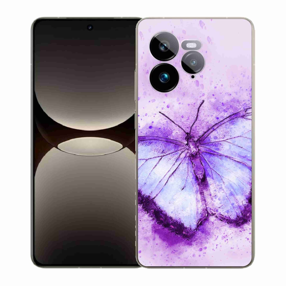 Gél borítás mmCase a Realme GT 7 Pro 5G-re - lila pillangó