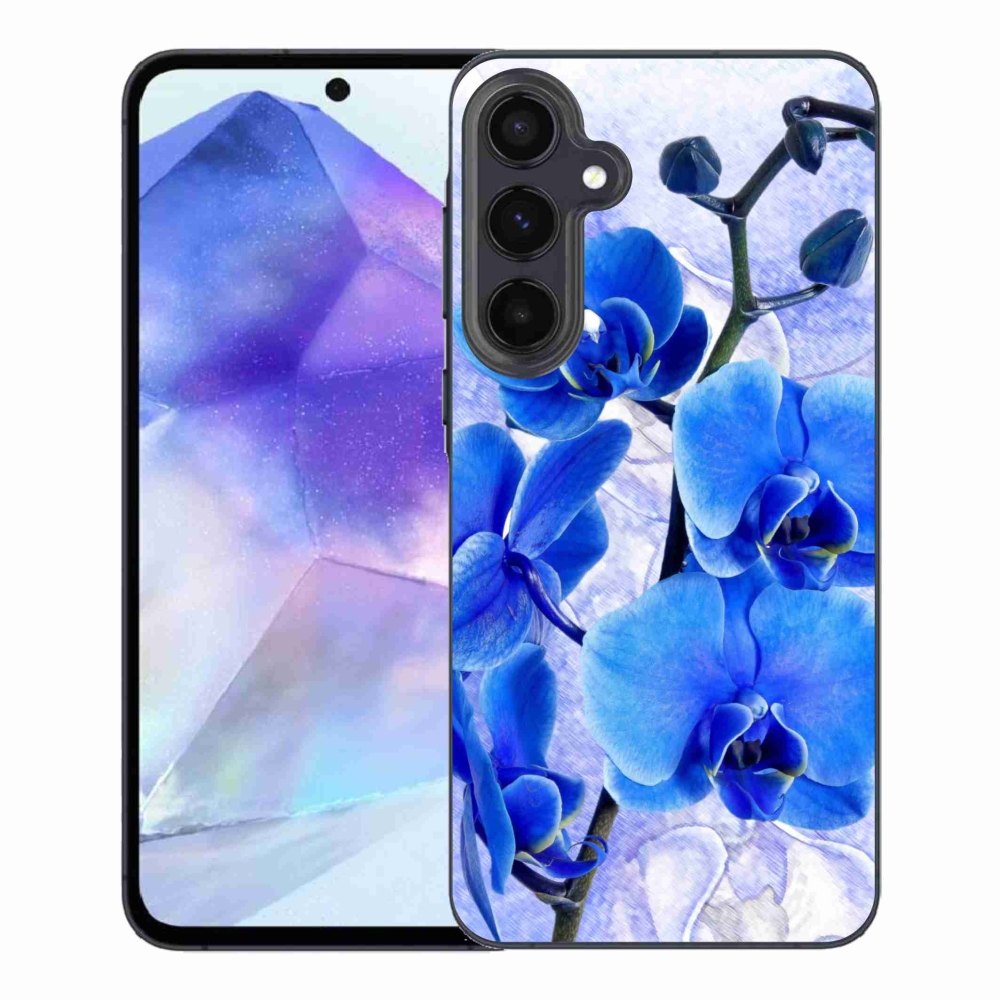 Gél védőhuzat mmCase Samsung Galaxy A55 5G - kék virágok