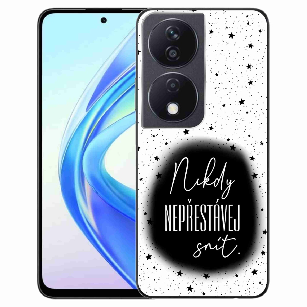 Gél borítás mmCase a Honor X7b/Honor 90 Smart készülékhez - Idézet 1 fekete és fehér háttérrel