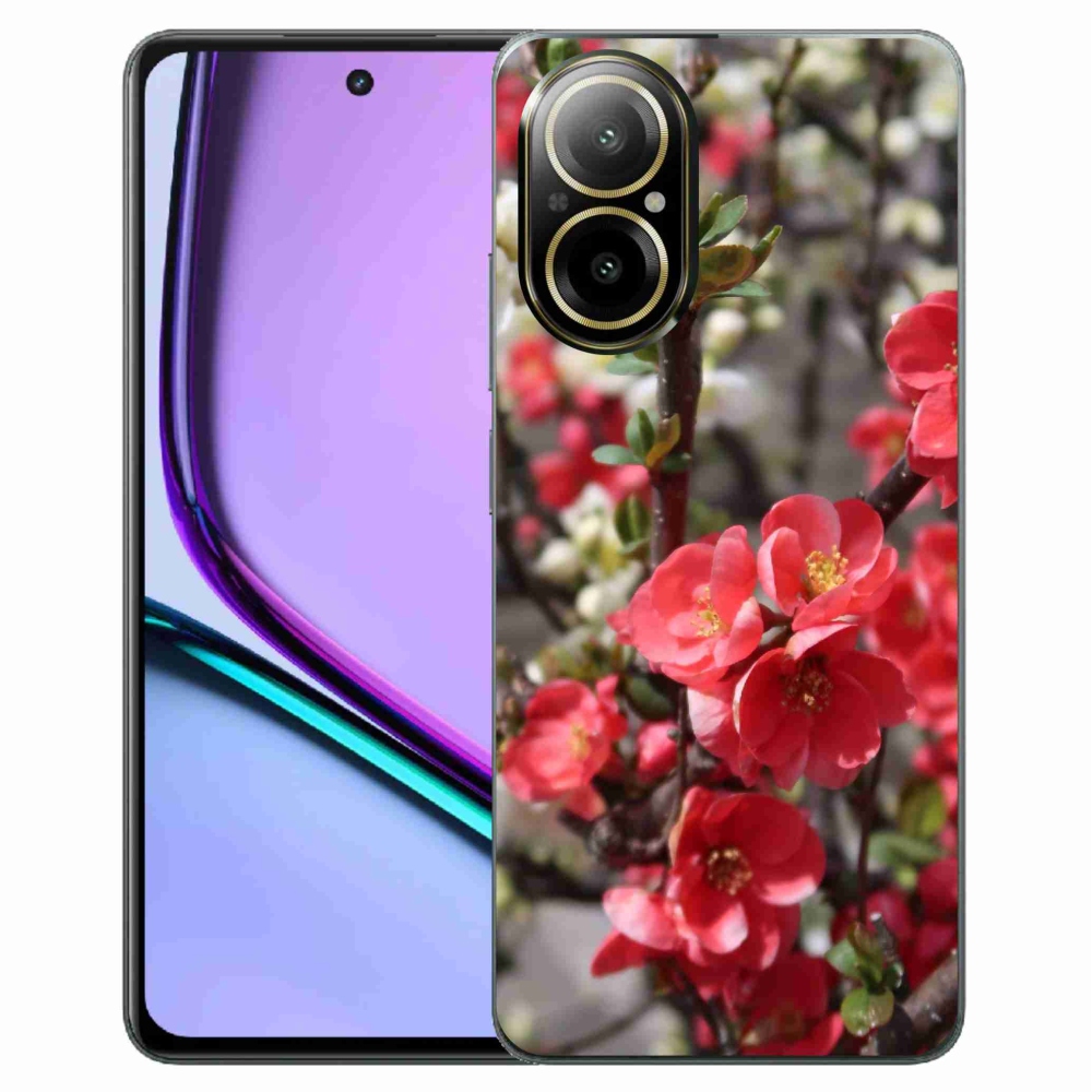 Zselés borító mmCase a Realme C67 készülékhez - piros virágok