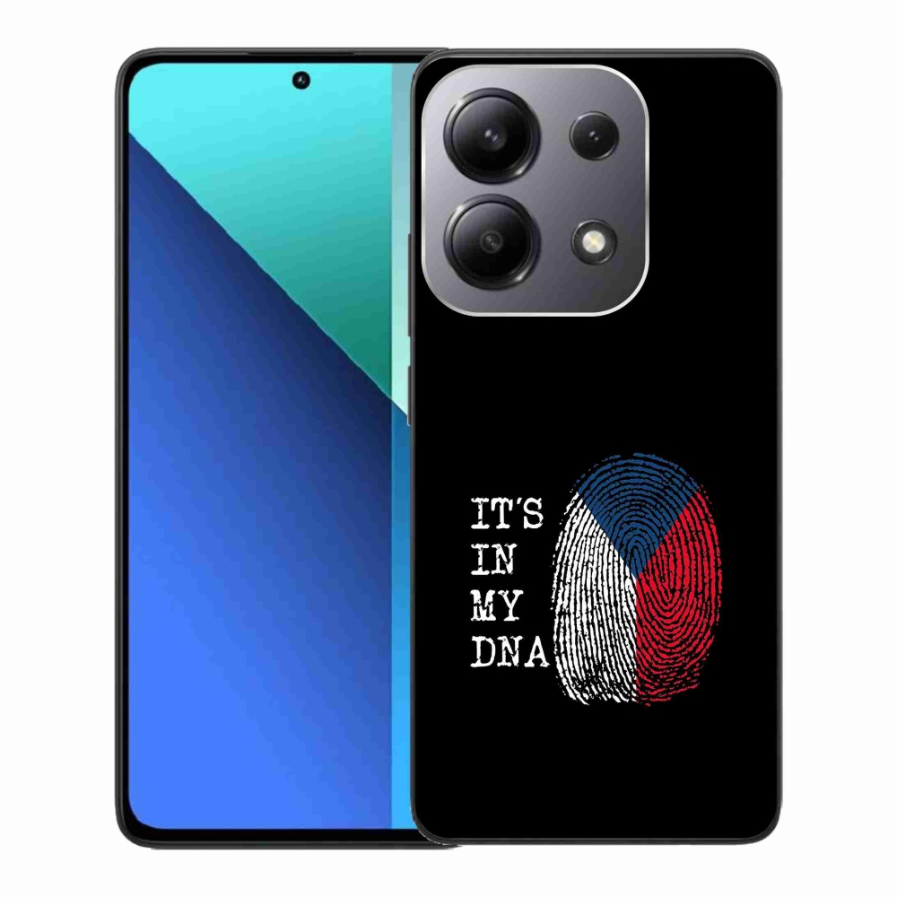 Gél borító mmCase a Xiaomi Redmi Note 13-hoz - zászlós ujjlenyomat fekete háttérrel